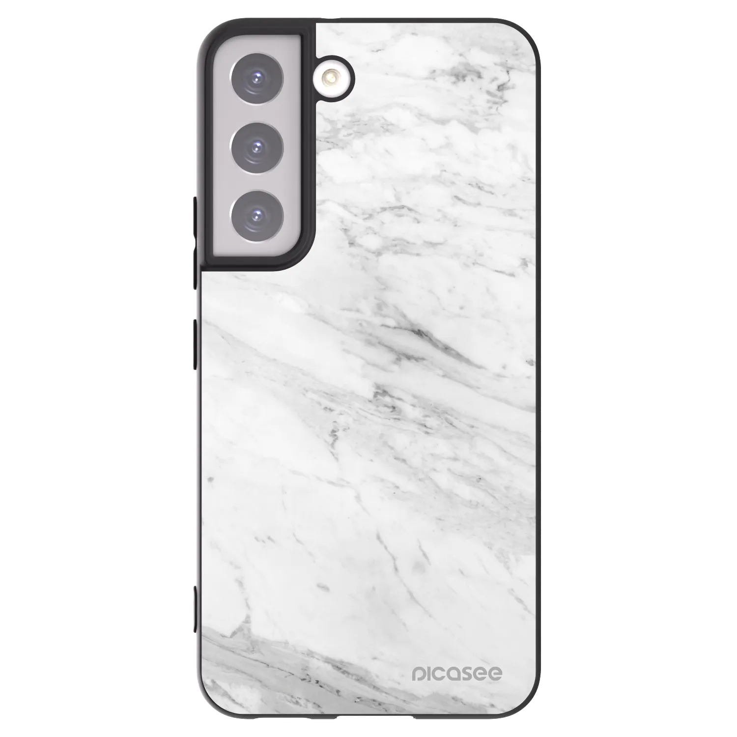 Picasee silikonový černý obal pro Samsung Galaxy S22 5G - White marble
