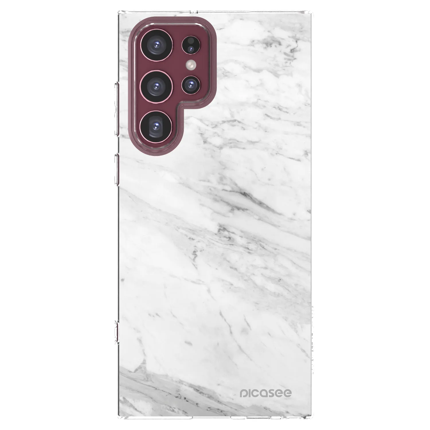 Picasee silikonový průhledný obal pro Samsung Galaxy S22 Ultra 5G - White marble
