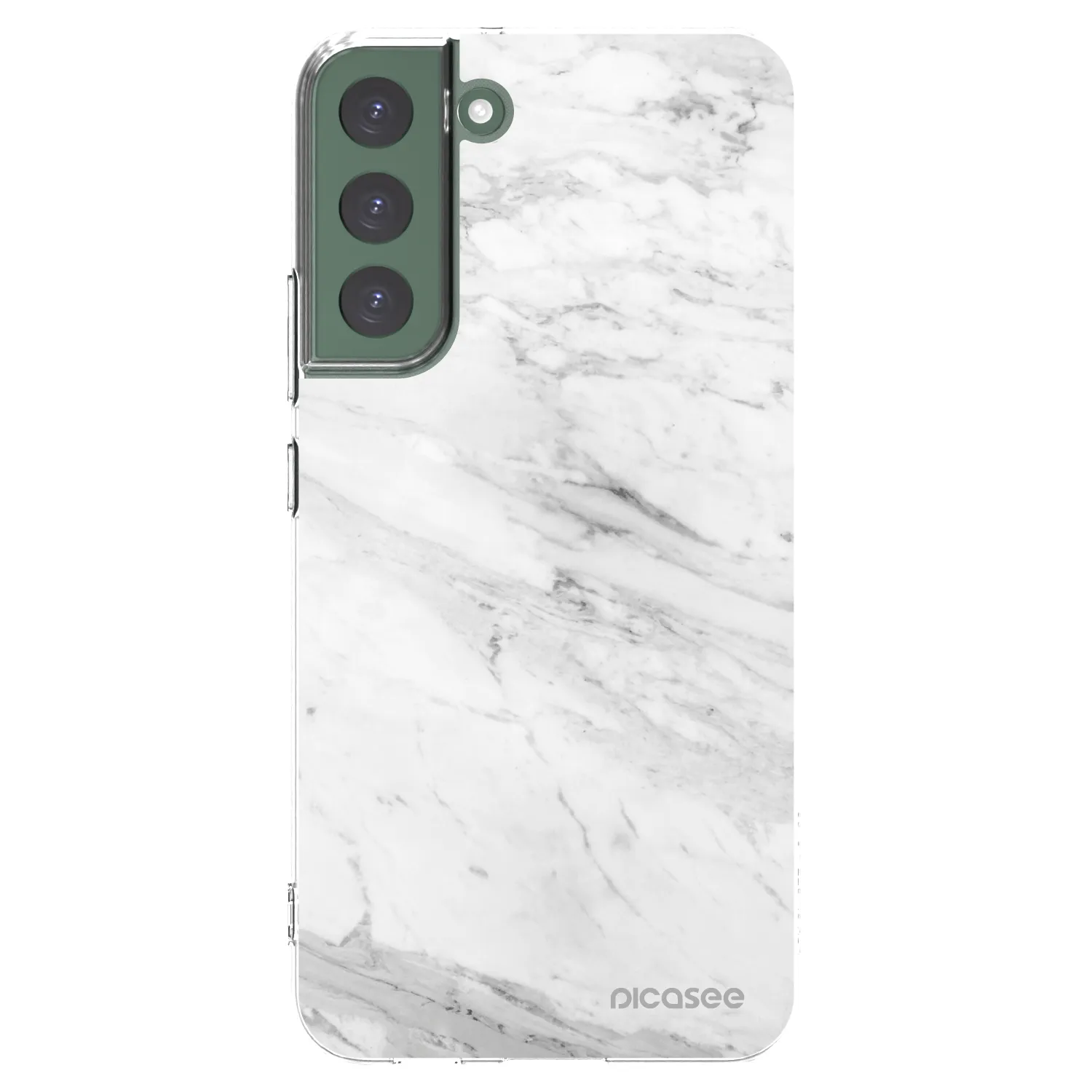 Picasee silikonový průhledný obal pro Samsung Galaxy S22+ 5G - White marble
