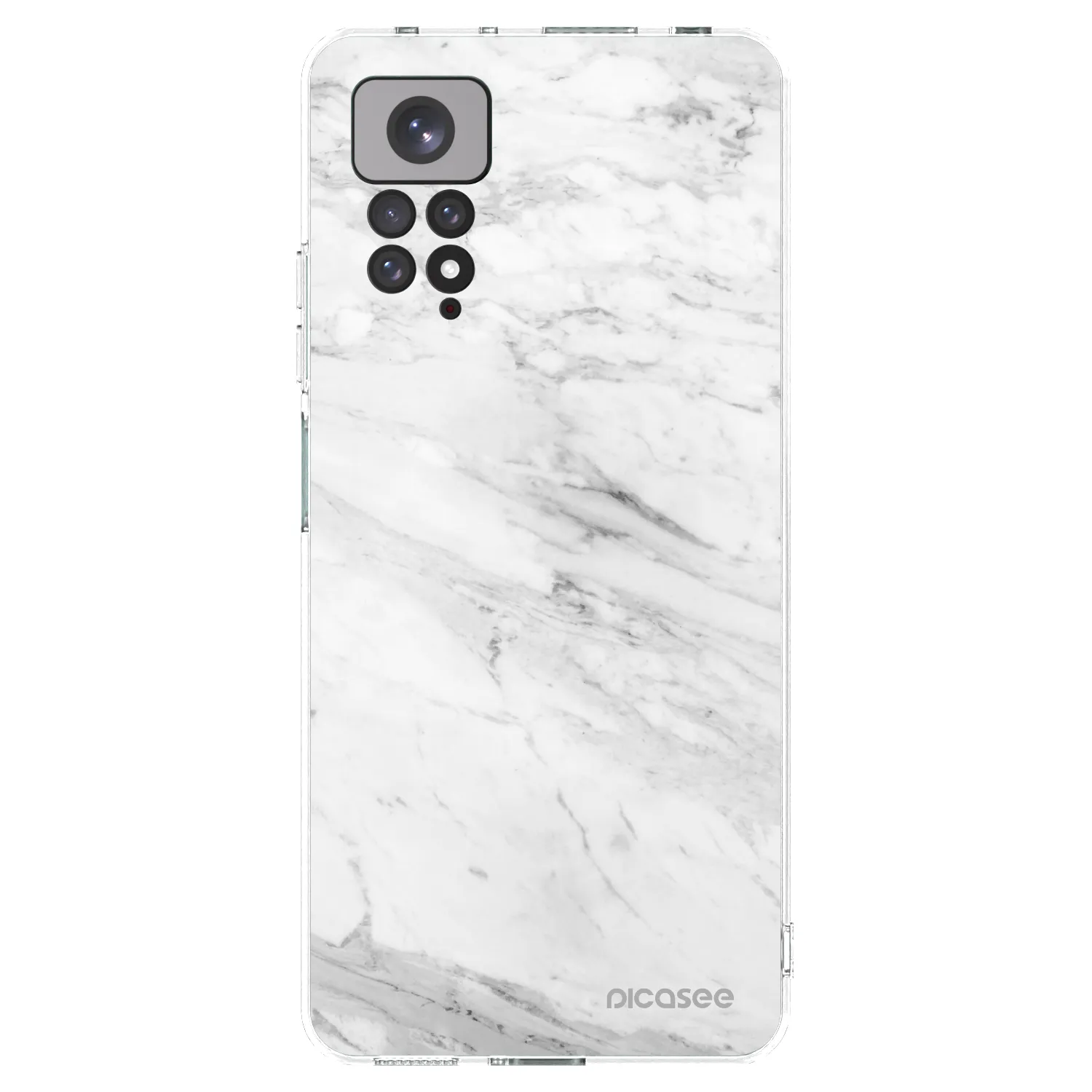 Picasee silikonový průhledný obal pro Xiaomi Redmi Note 11 - White marble