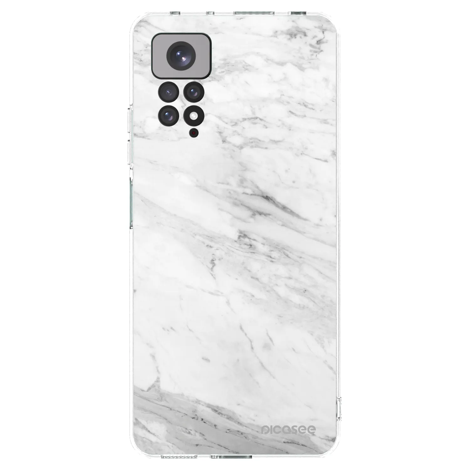 Picasee silikonový průhledný obal pro Xiaomi Redmi Note 11S 4G - White marble
