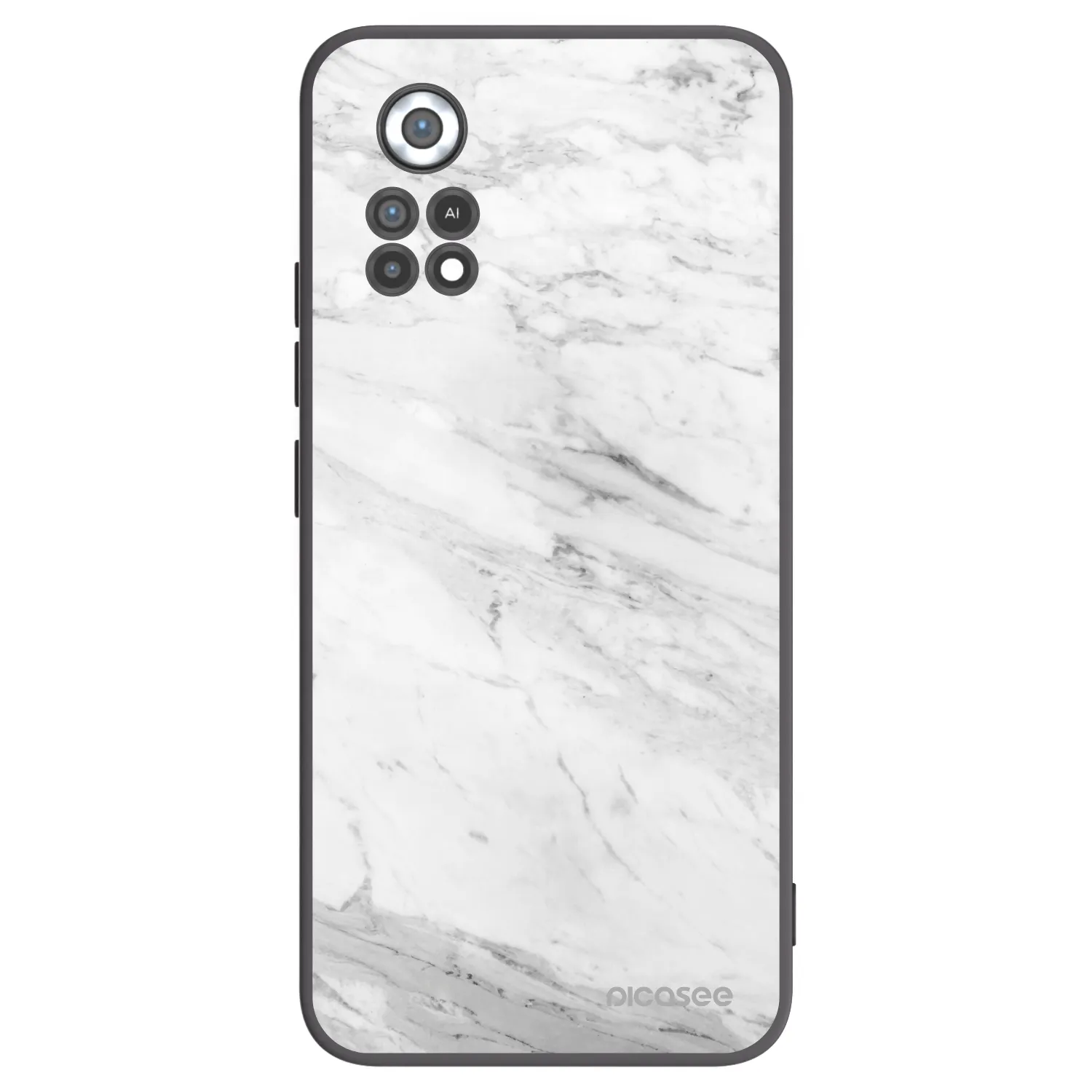Picasee silikonový černý obal pro Xiaomi Poco X4 Pro 5G - White marble