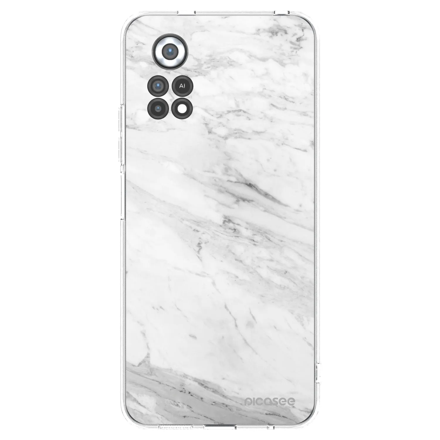 Picasee silikonový průhledný obal pro Xiaomi Poco X4 Pro 5G - White marble