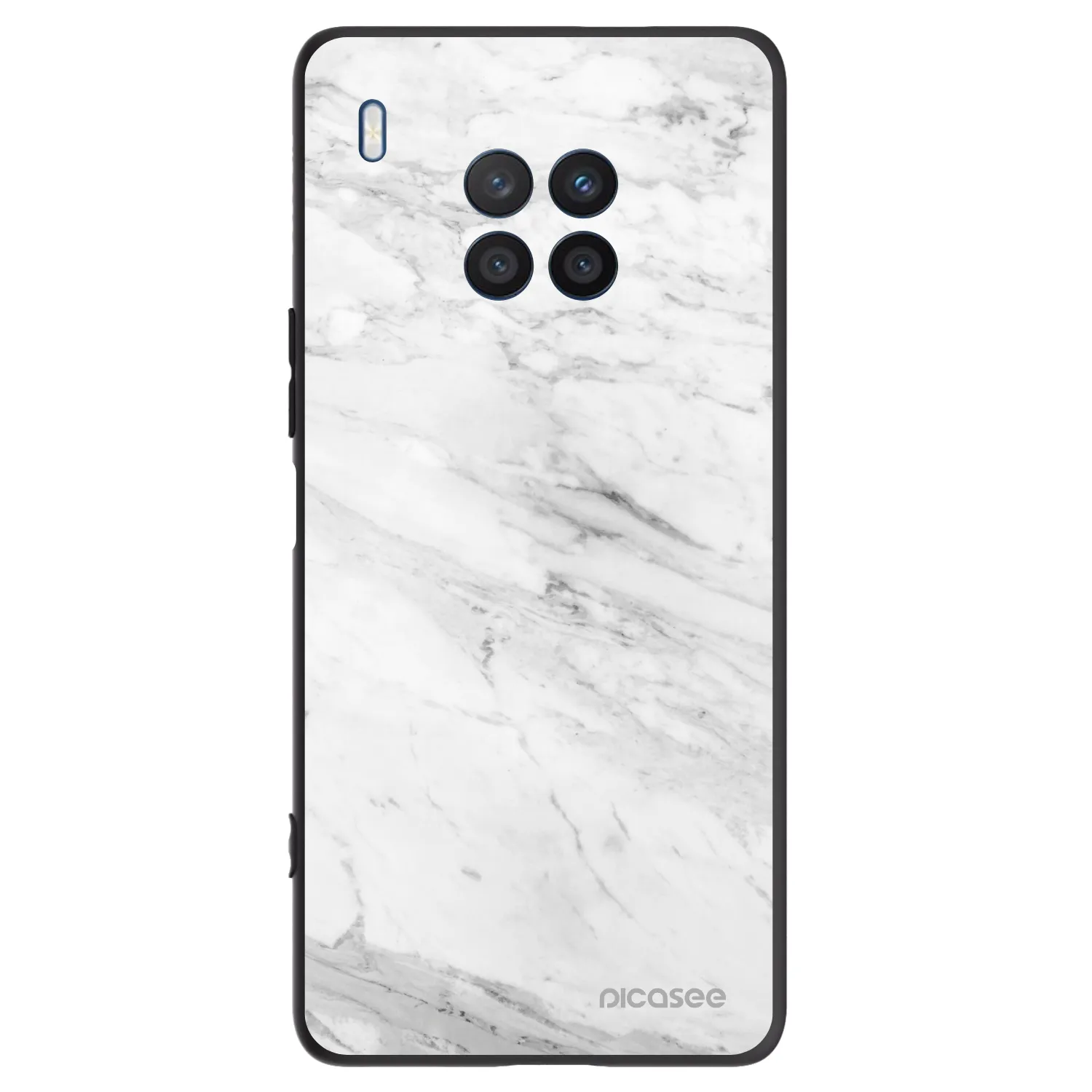 Picasee silikonový černý obal pro Honor 50 Lite - White marble