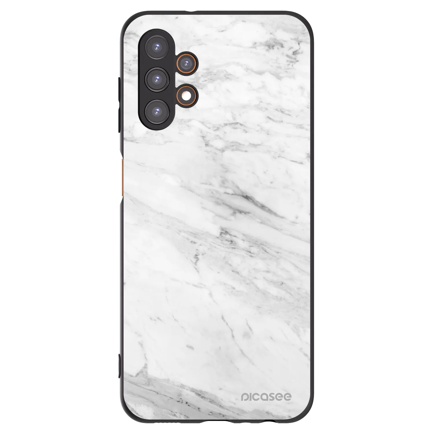 Picasee silikonový černý obal pro Samsung Galaxy A13 4G A135 - White marble