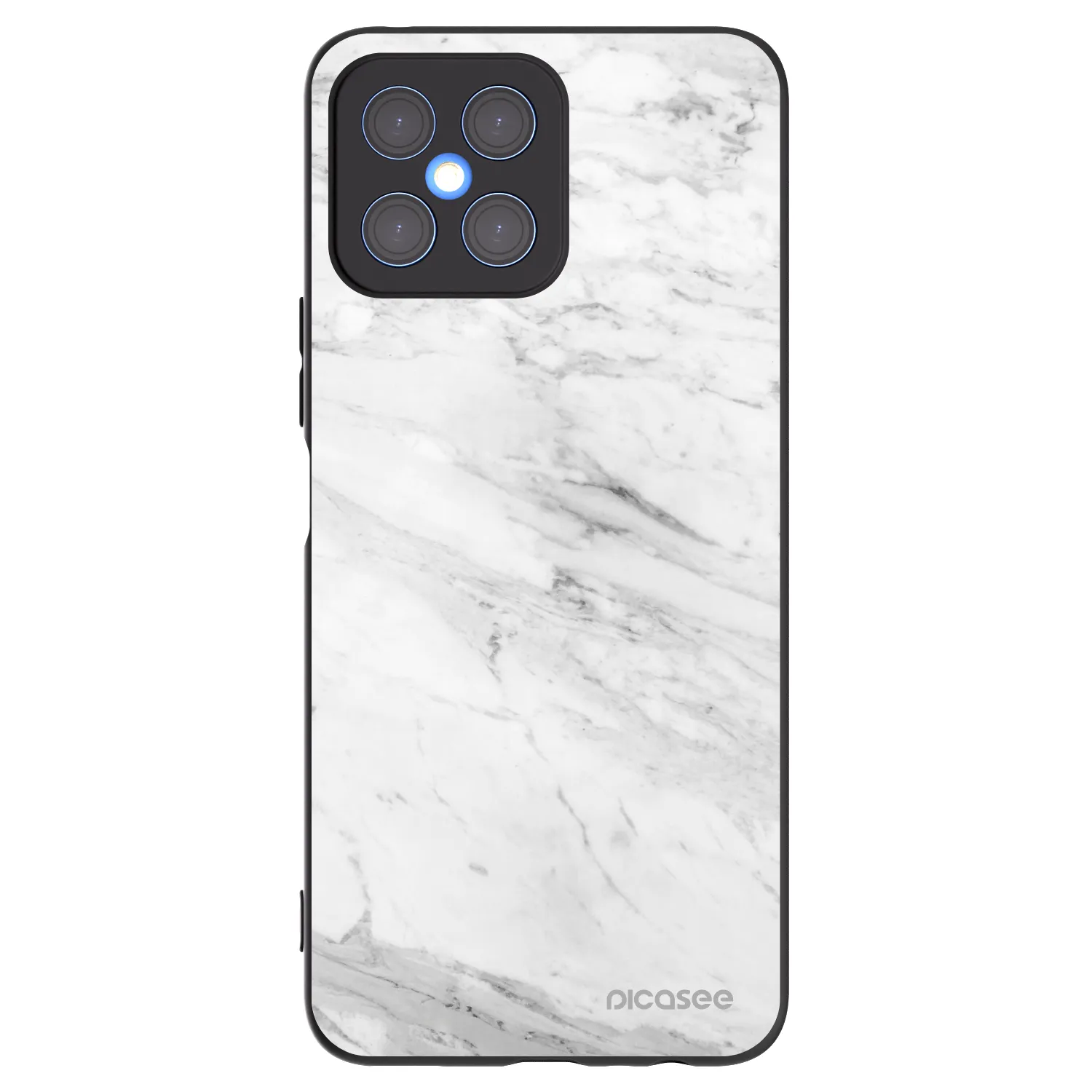 Picasee silikonový černý obal pro Honor X8 4G - White marble