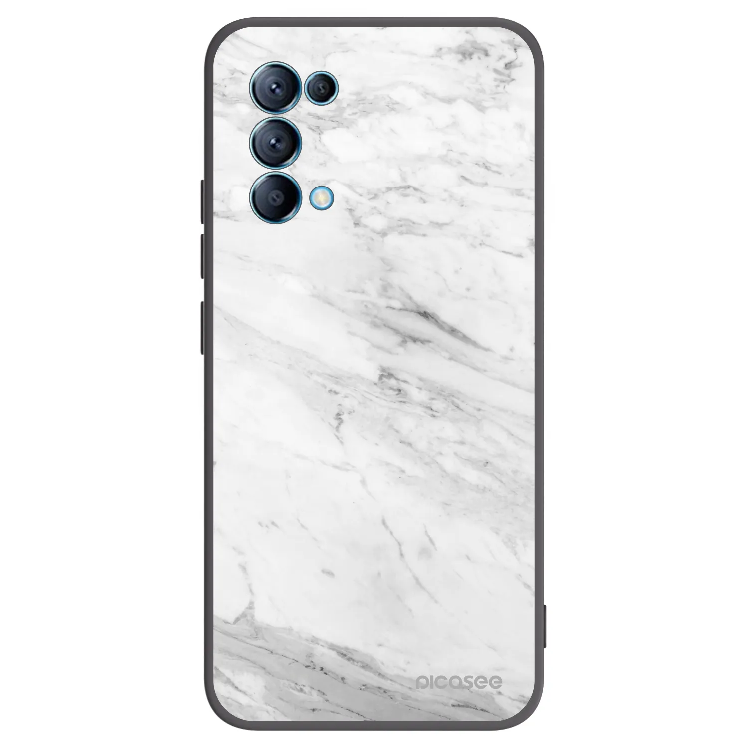 Picasee silikonový černý obal pro OPPO Reno 5 5G - White marble