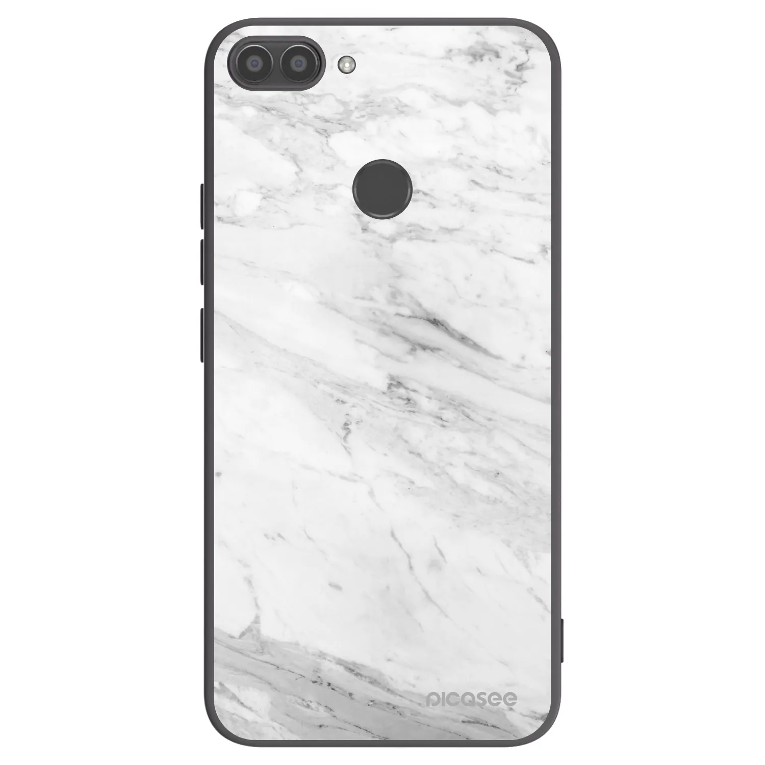 Picasee silikonový černý obal pro Huawei P Smart - White marble