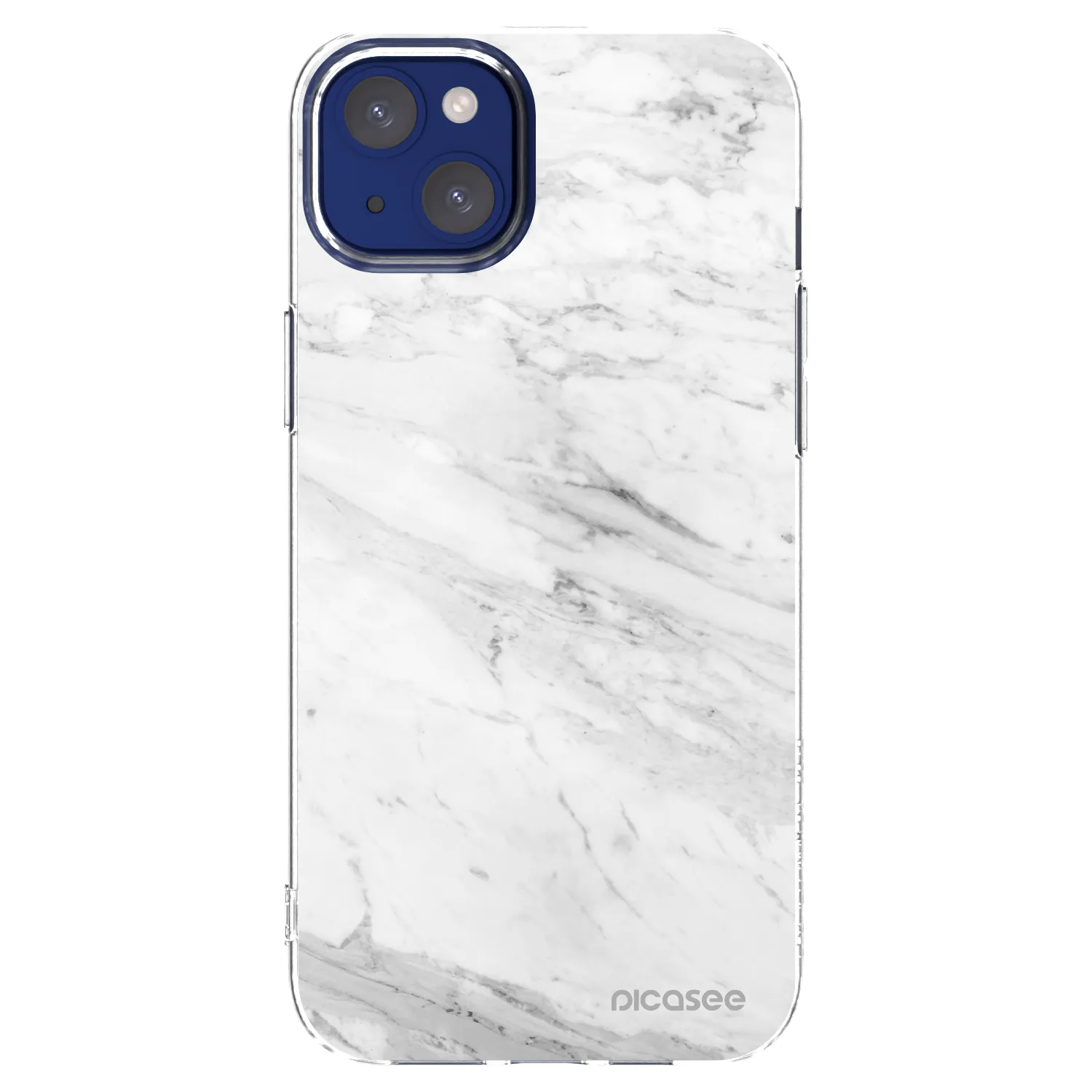 Picasee silikonový průhledný obal pro Apple iPhone 14 Plus - White marble