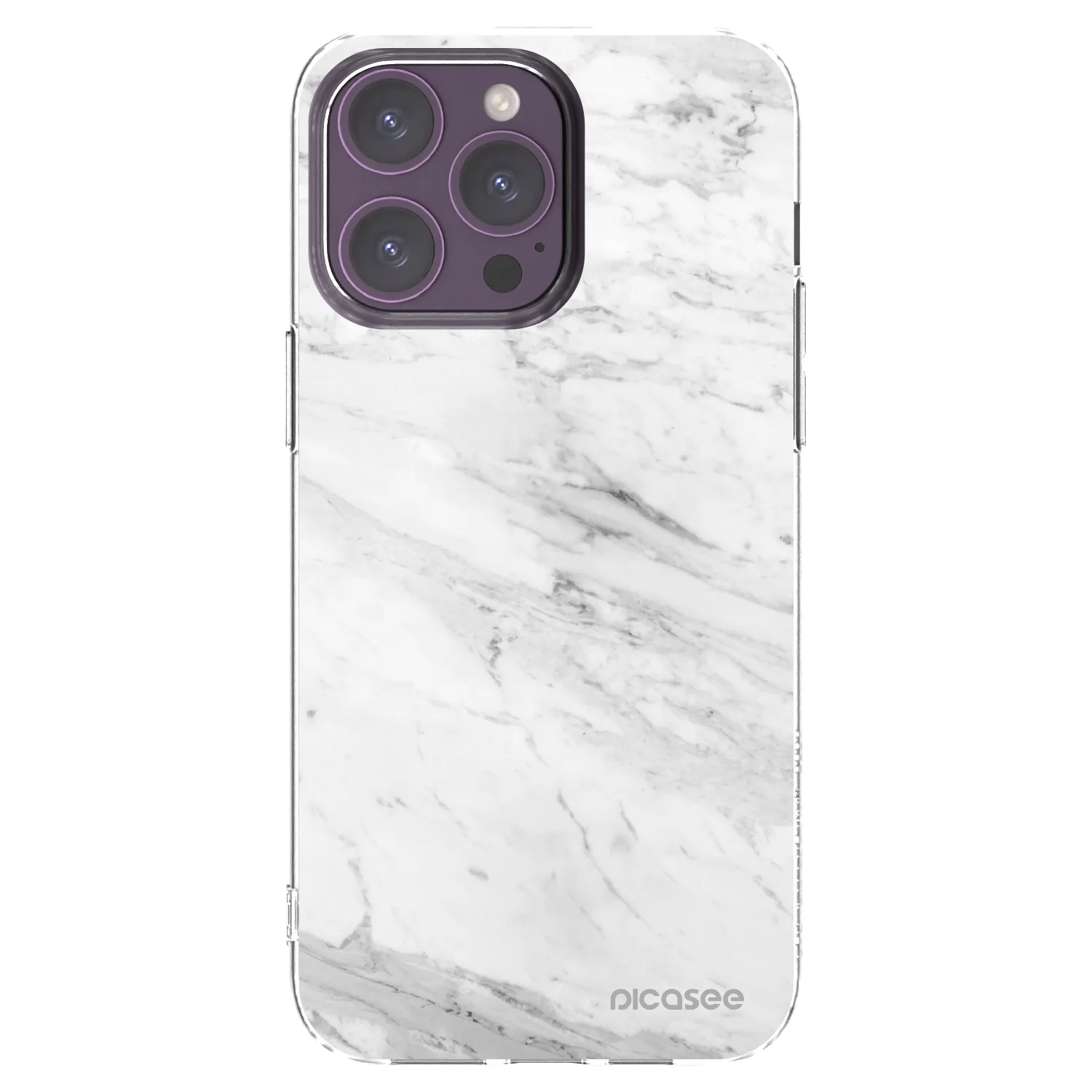 Picasee silikonový průhledný obal pro Apple iPhone 14 Pro Max - White marble
