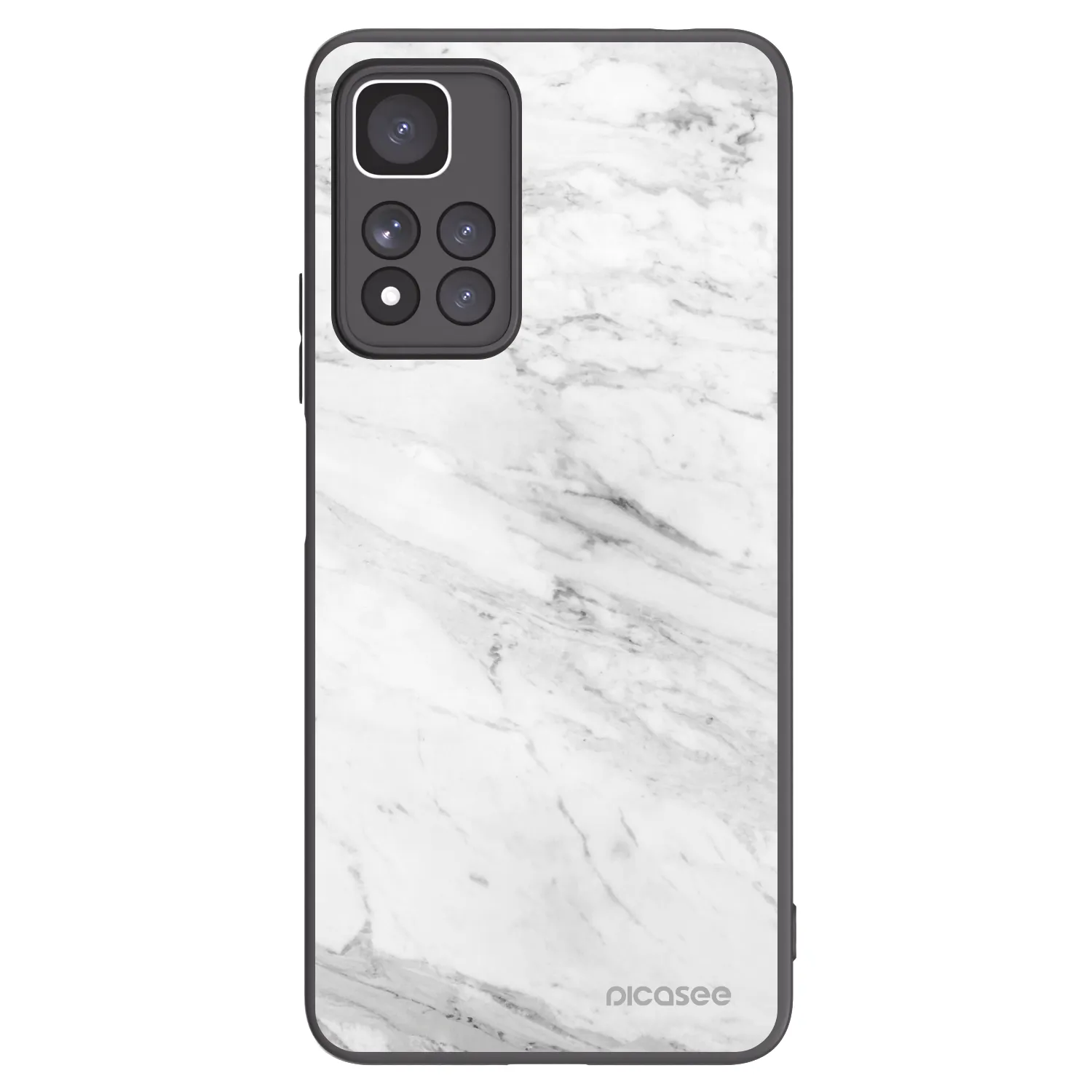 Picasee silikonový černý obal pro Xiaomi Redmi Note 11 Pro+ 5G - White marble