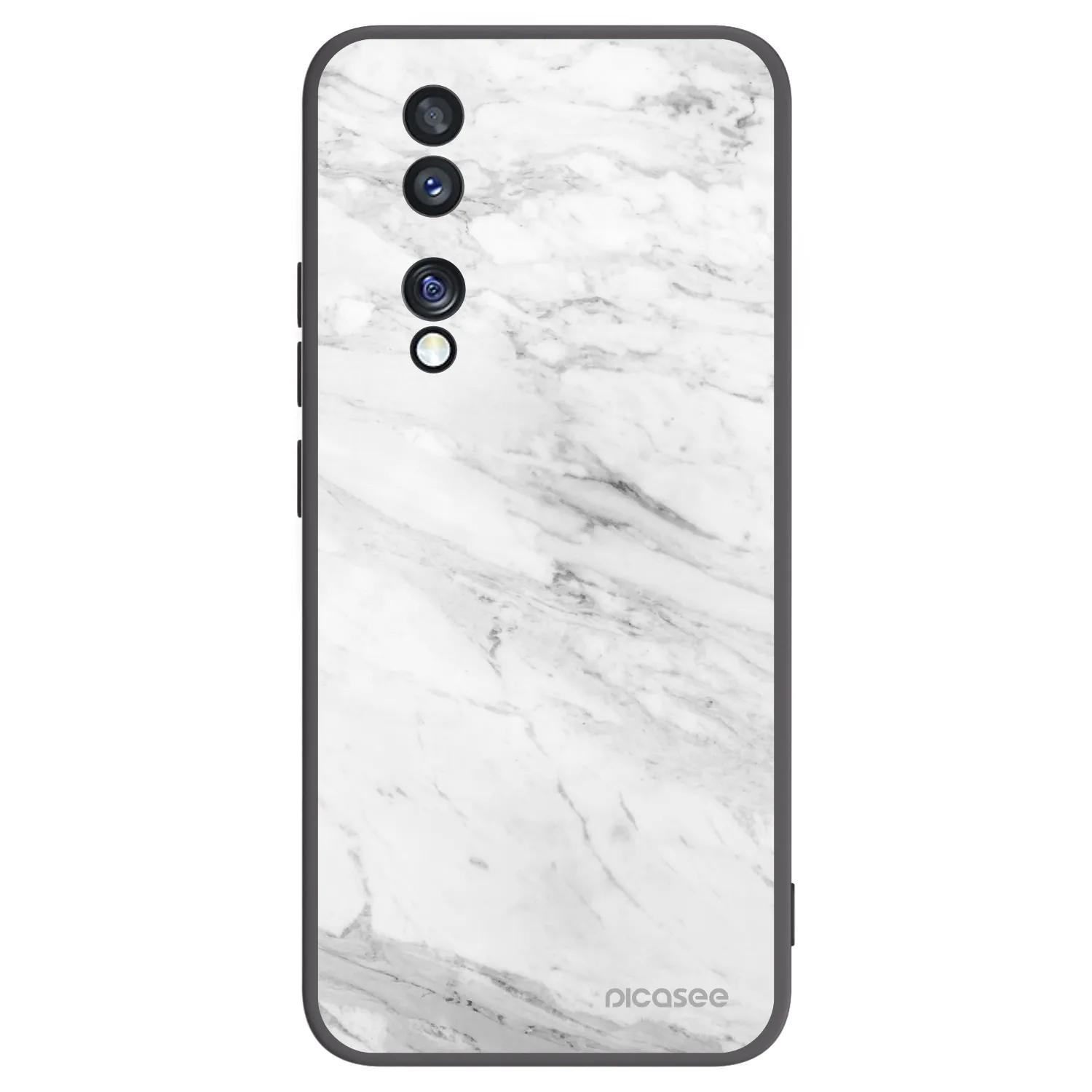 Picasee silikonový černý obal pro Honor 70 - White marble