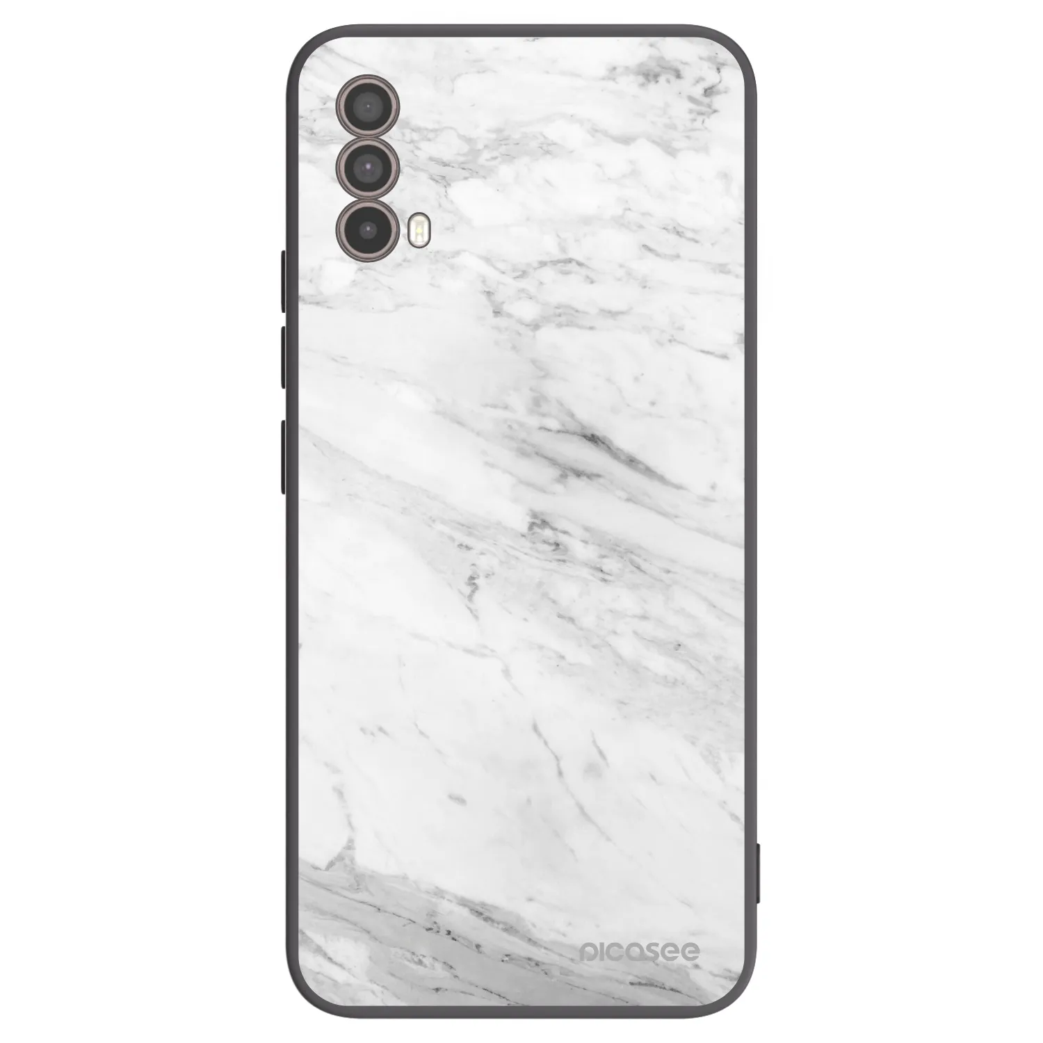 Picasee silikonový černý obal pro Motorola Moto E40 - White marble