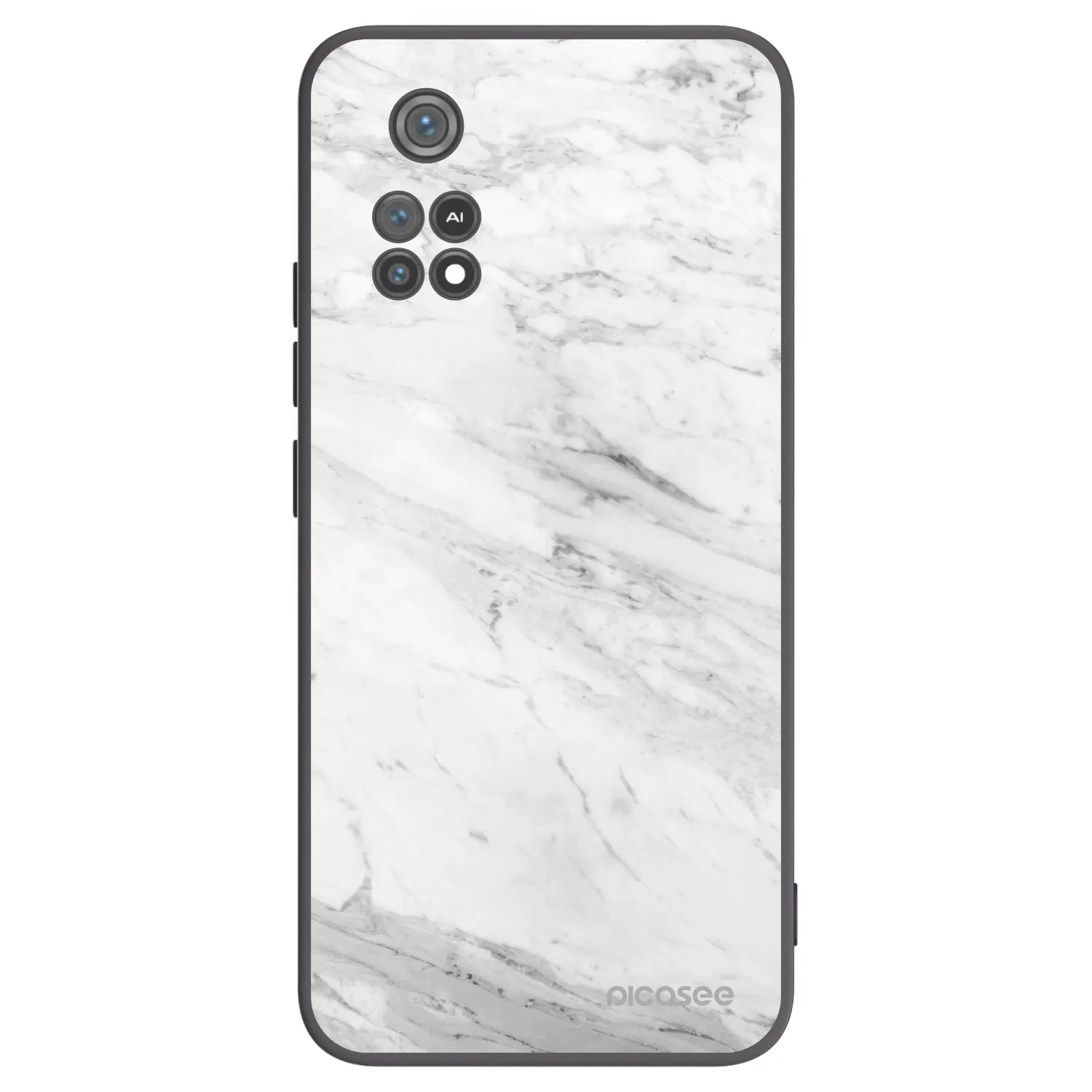 Picasee silikonový černý obal pro Xiaomi Poco M4 Pro - White marble