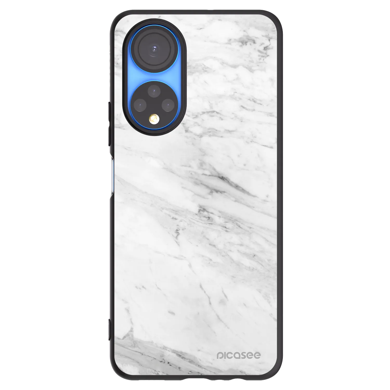 Picasee silikonový černý obal pro Honor X7 - White marble