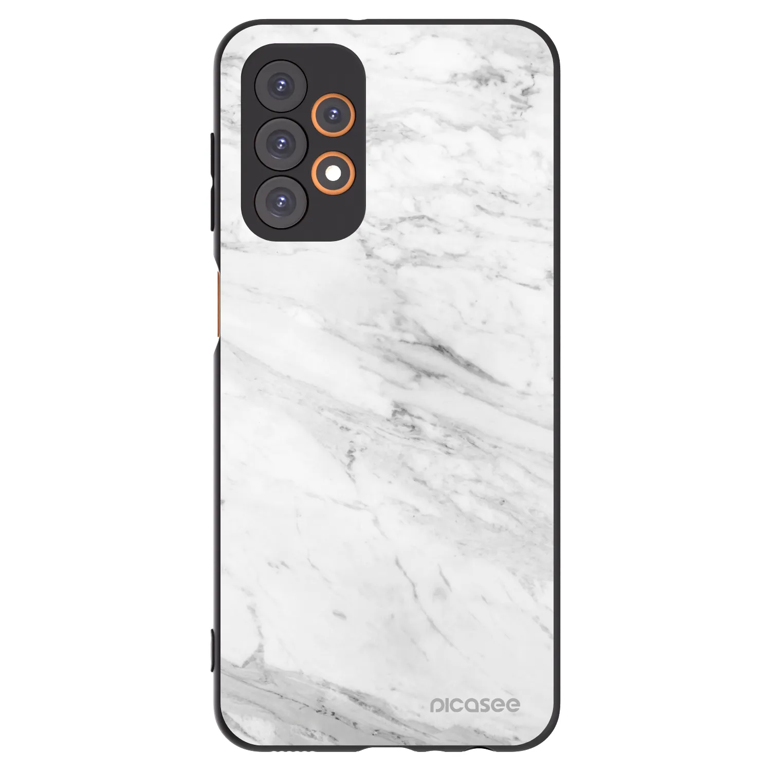 Picasee silikonový černý obal pro Samsung Galaxy A23 A235F 4G - White marble