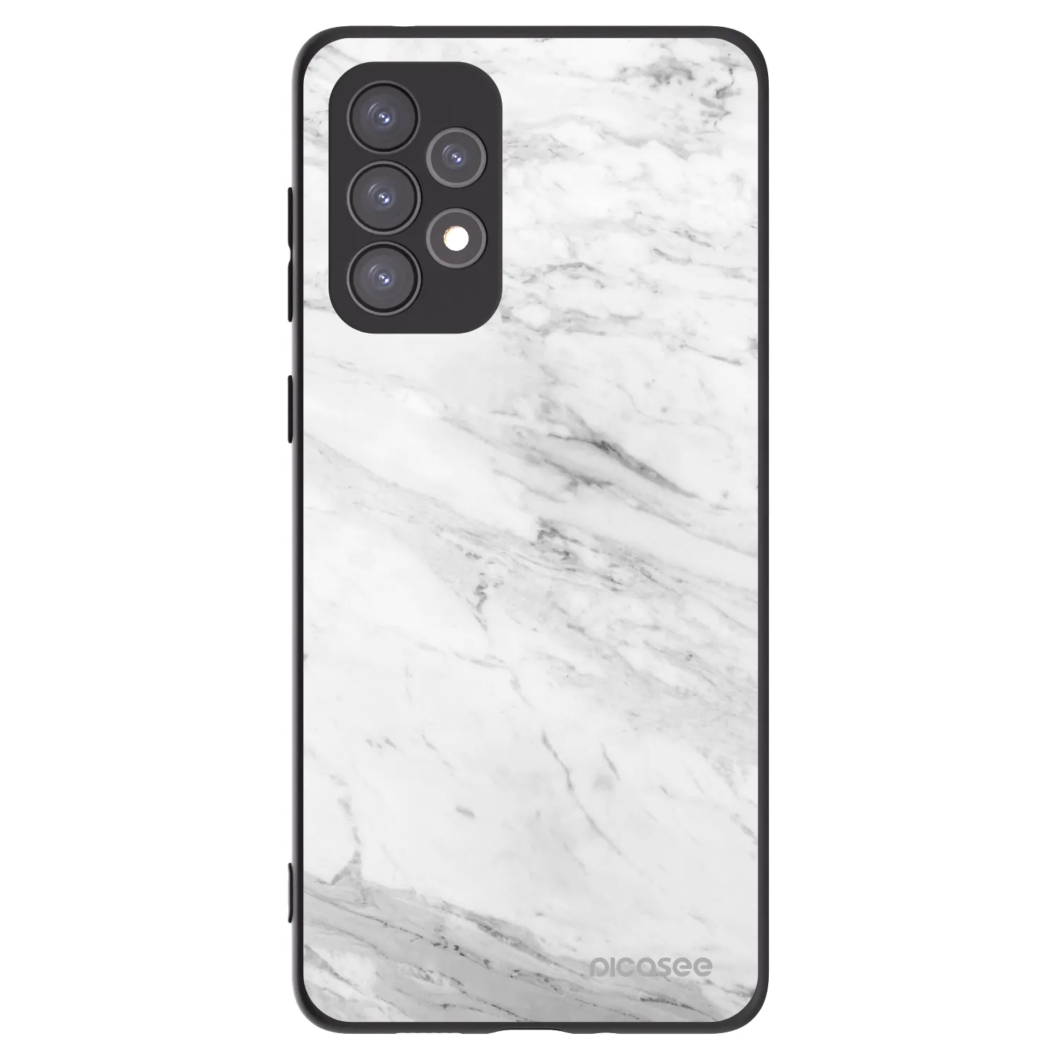 Picasee silikonový černý obal pro Samsung Galaxy A73 5G - White marble