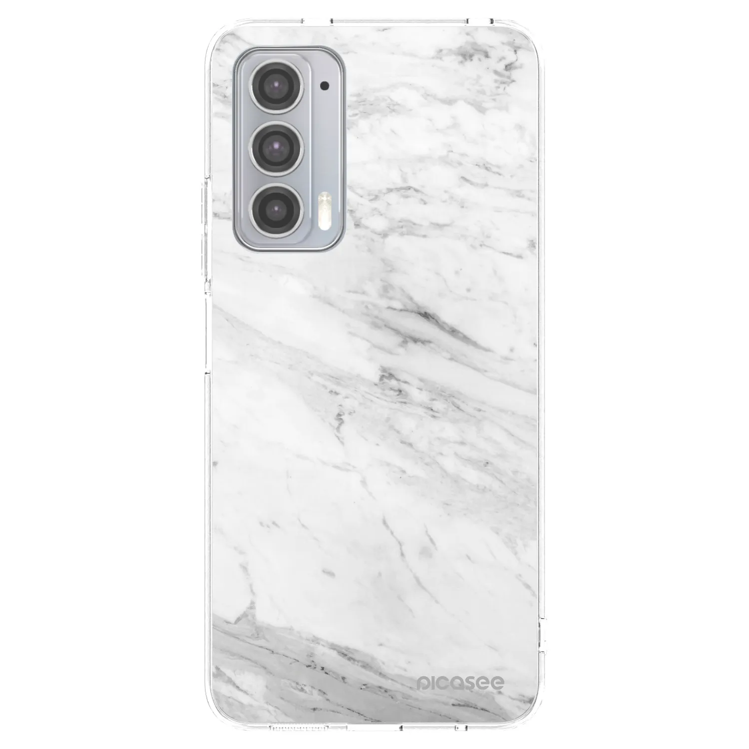 Picasee silikonový průhledný obal pro Motorola Edge 20 - White marble