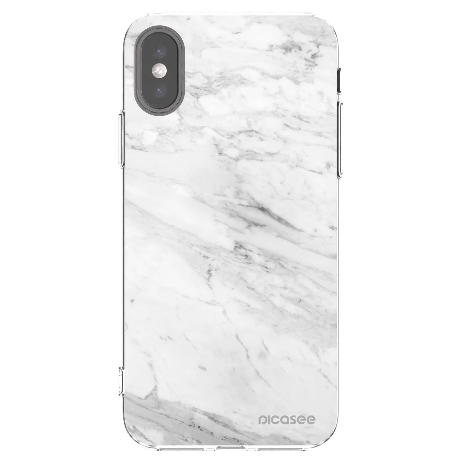 Picasee silikonový průhledný obal pro Apple iPhone X/XS - White marble