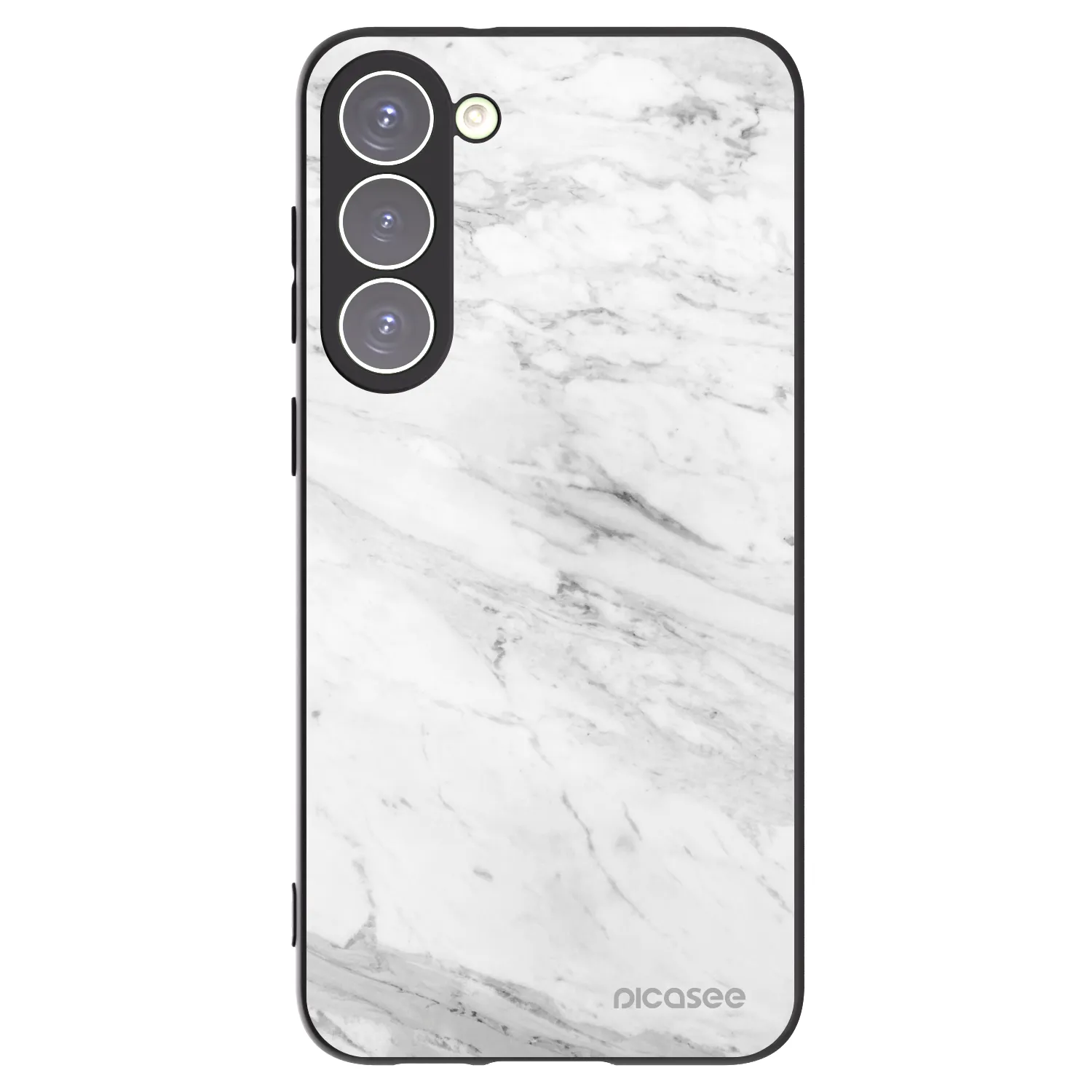 Picasee silikonový černý obal pro Samsung Galaxy S23+ 5G - White marble