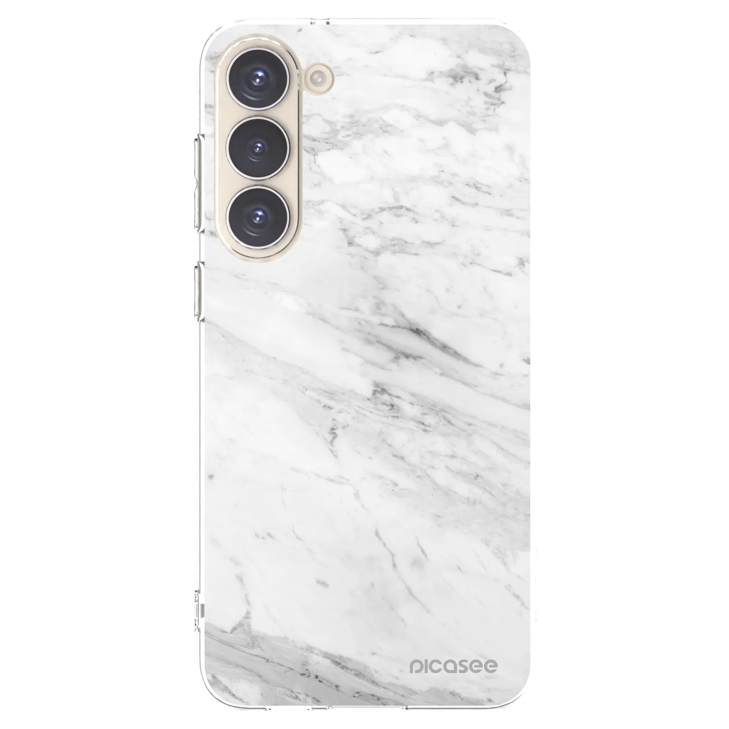 Picasee silikonový průhledný obal pro Samsung Galaxy S23+ 5G - White marble
