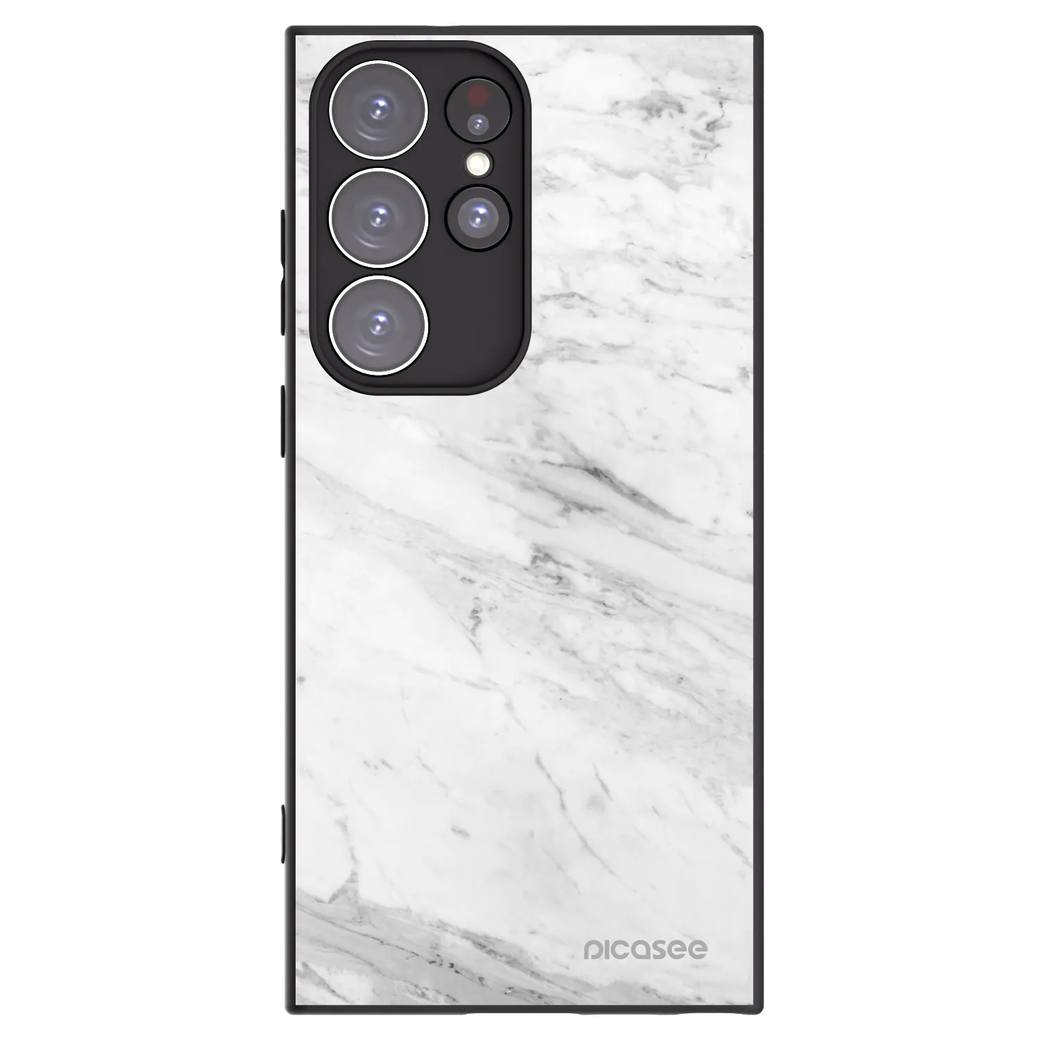 Picasee silikonový černý obal pro Samsung Galaxy S23 Ultra 5G - White marble