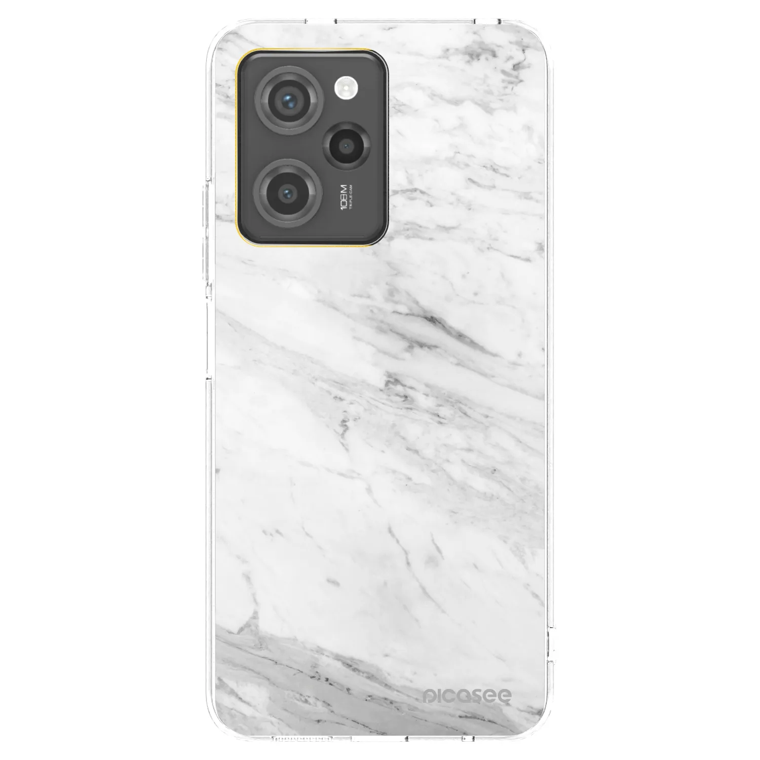 Picasee silikonový černý obal pro Xiaomi Poco X5 Pro - White marble