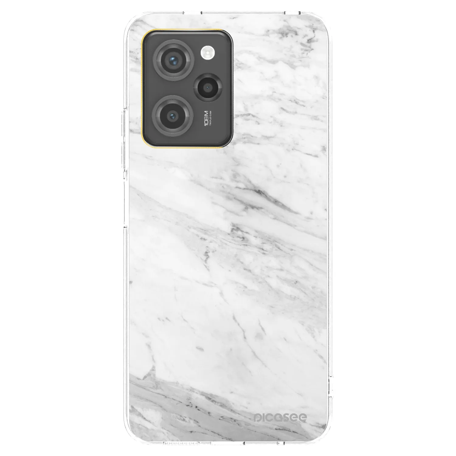 Picasee silikonový průhledný obal pro Xiaomi Poco X5 Pro - White marble