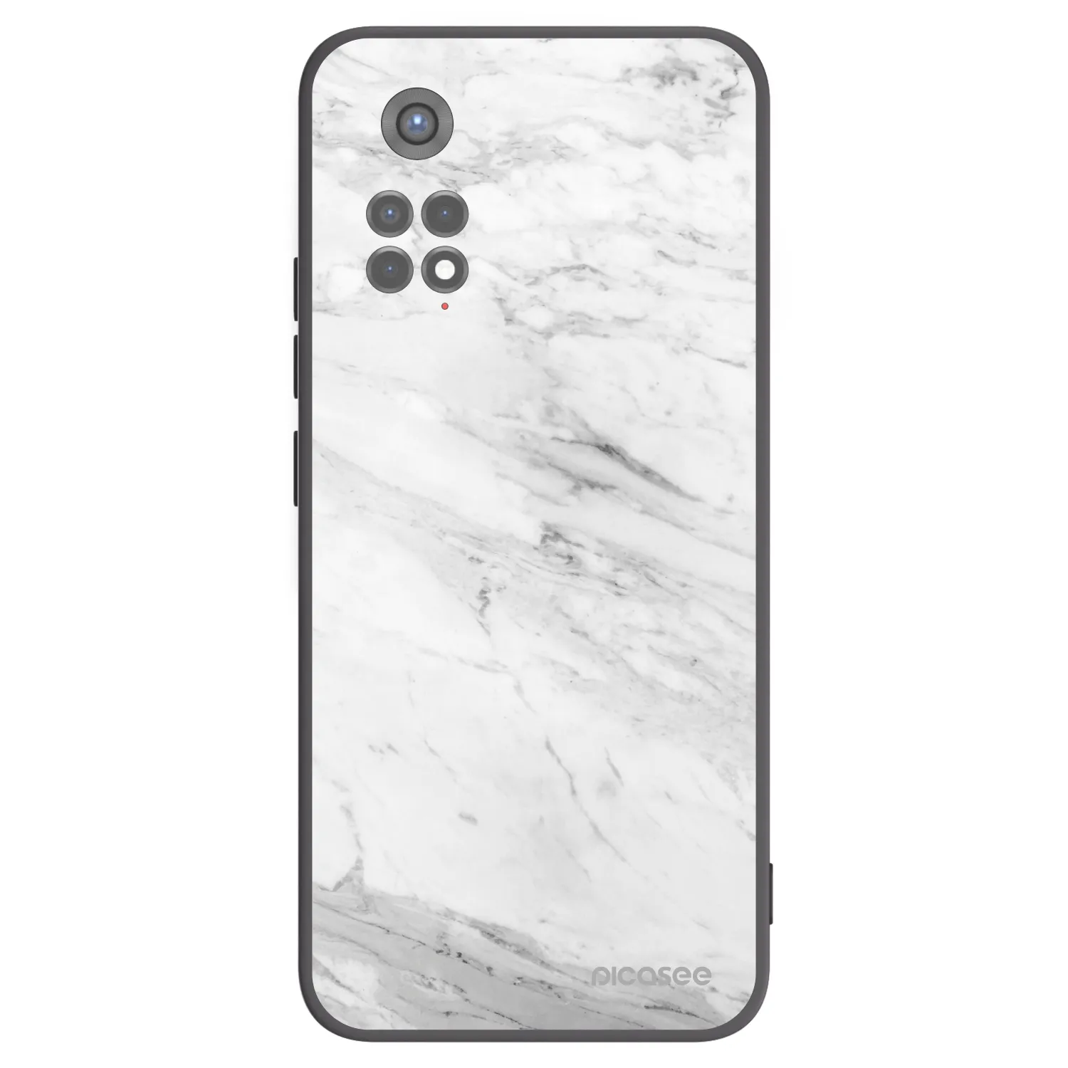 Picasee silikonový černý obal pro Xiaomi Redmi Note 11S 5G - White marble
