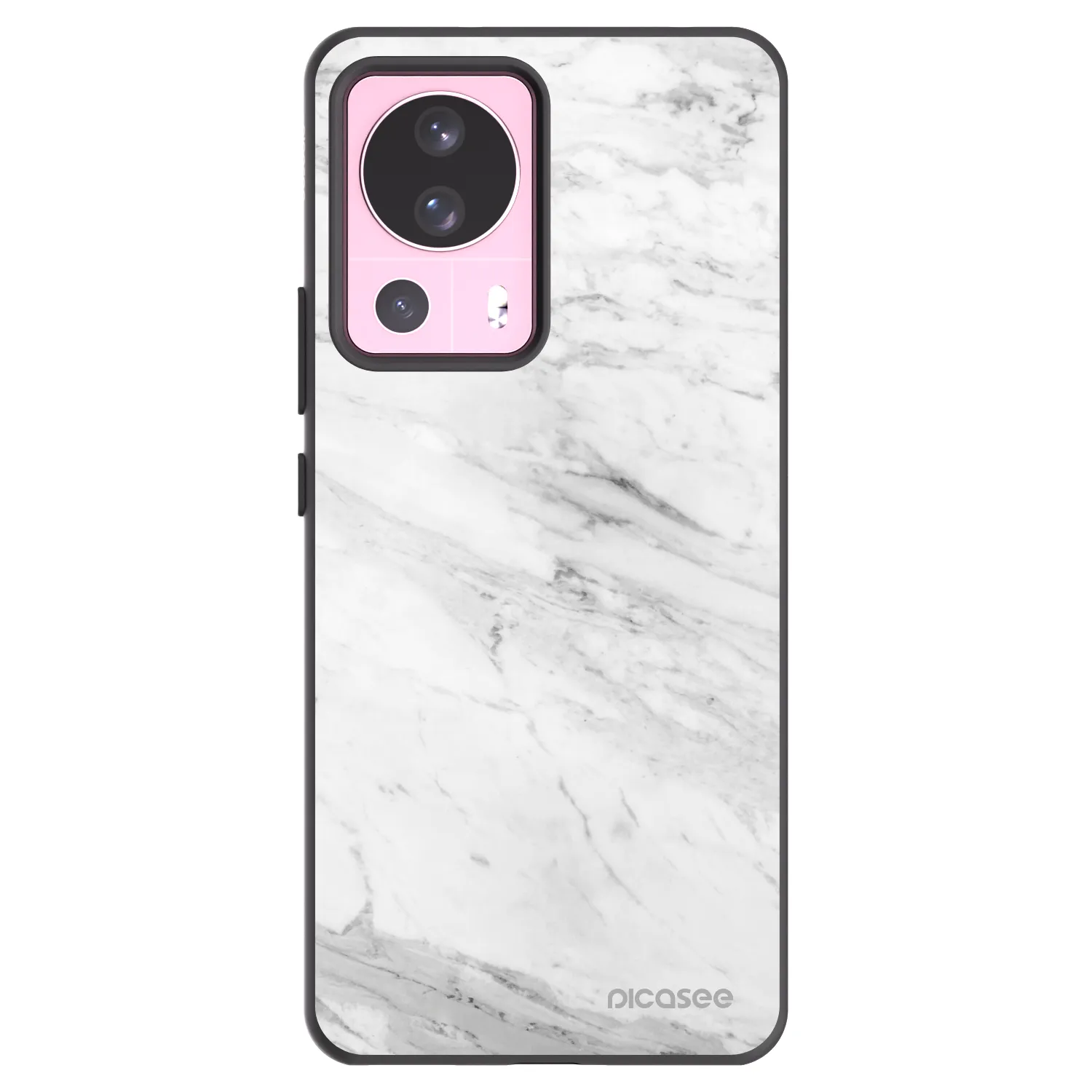 Picasee silikonový černý obal pro Xiaomi 13 Lite - White marble