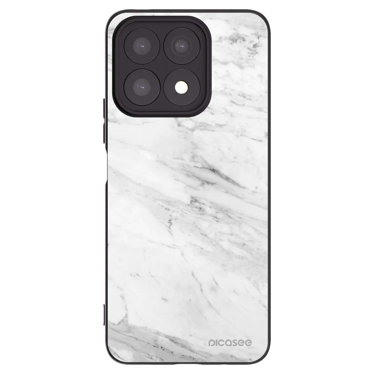 Picasee silikonový černý obal pro Honor X8a - White marble