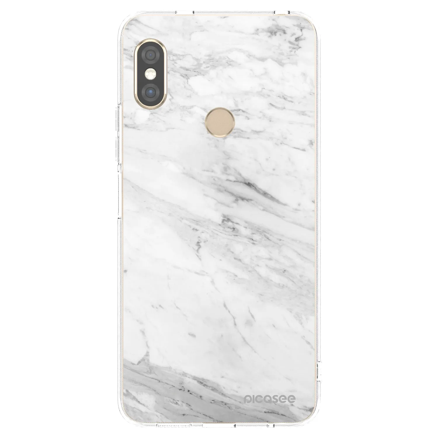 Picasee silikonový průhledný obal pro Xiaomi Redmi Note 5 Global - White marble