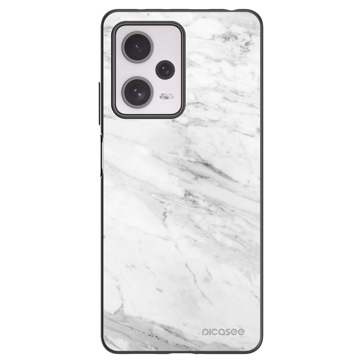 Picasee silikonový černý obal pro Xiaomi Redmi Note 12 Pro+ 5G - White marble