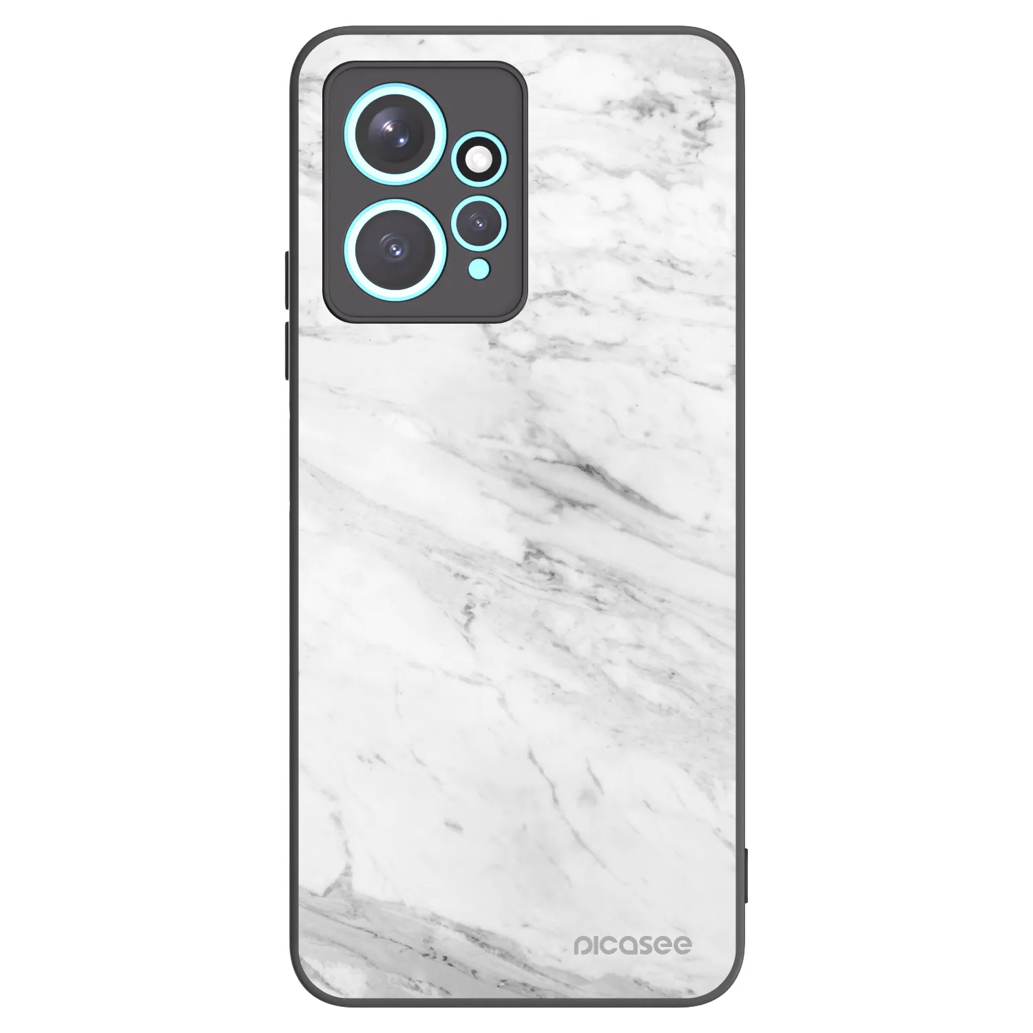 Picasee silikonový černý obal pro Xiaomi Redmi Note 12 4G - White marble