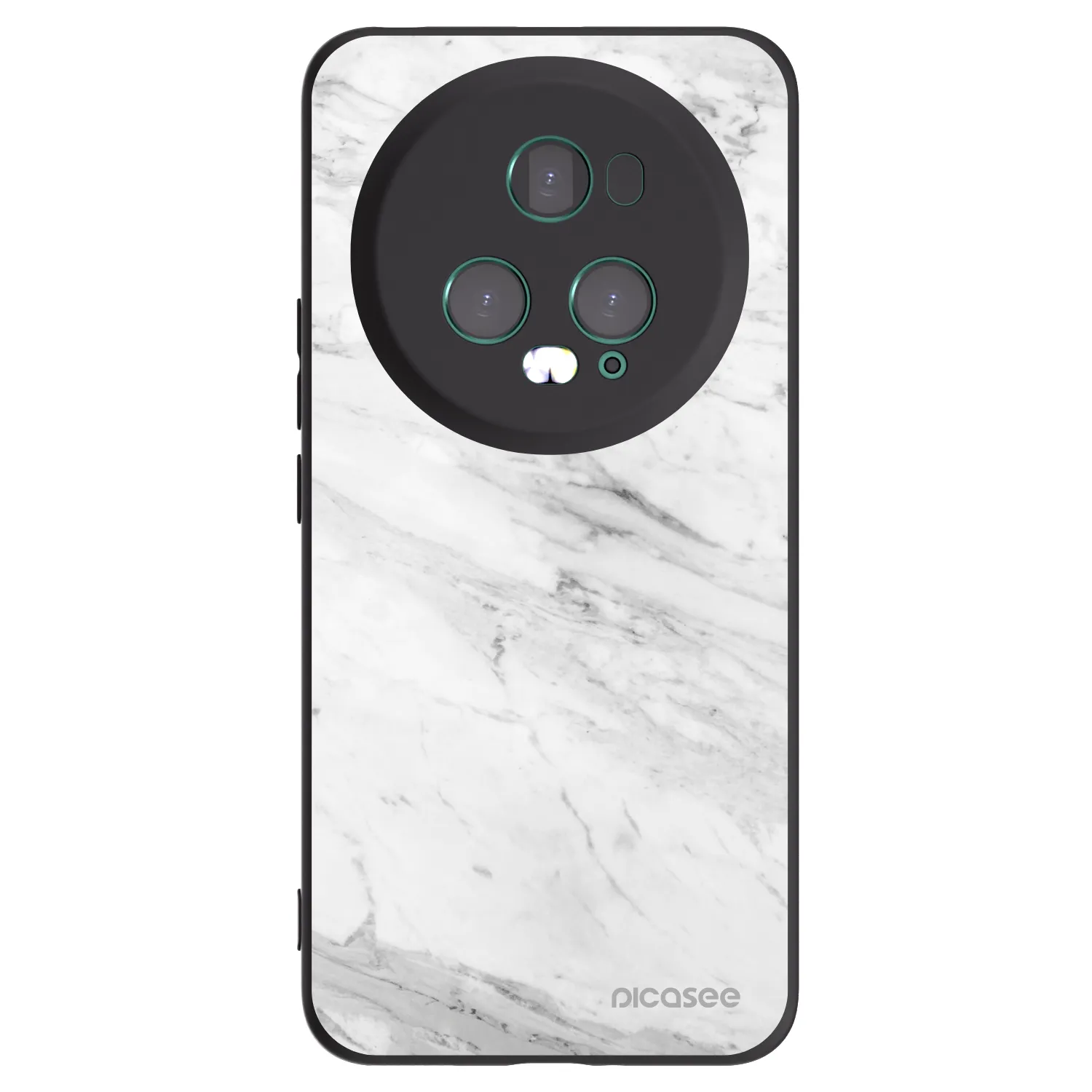 Picasee silikonový černý obal pro Honor Magic5 Pro - White marble