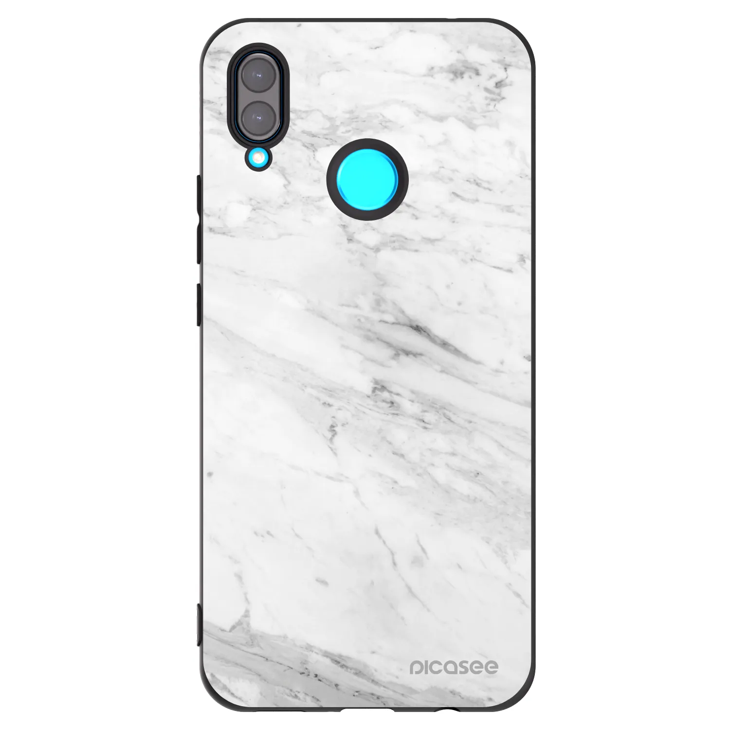 Picasee silikonový černý obal pro Huawei Nova 3 - White marble