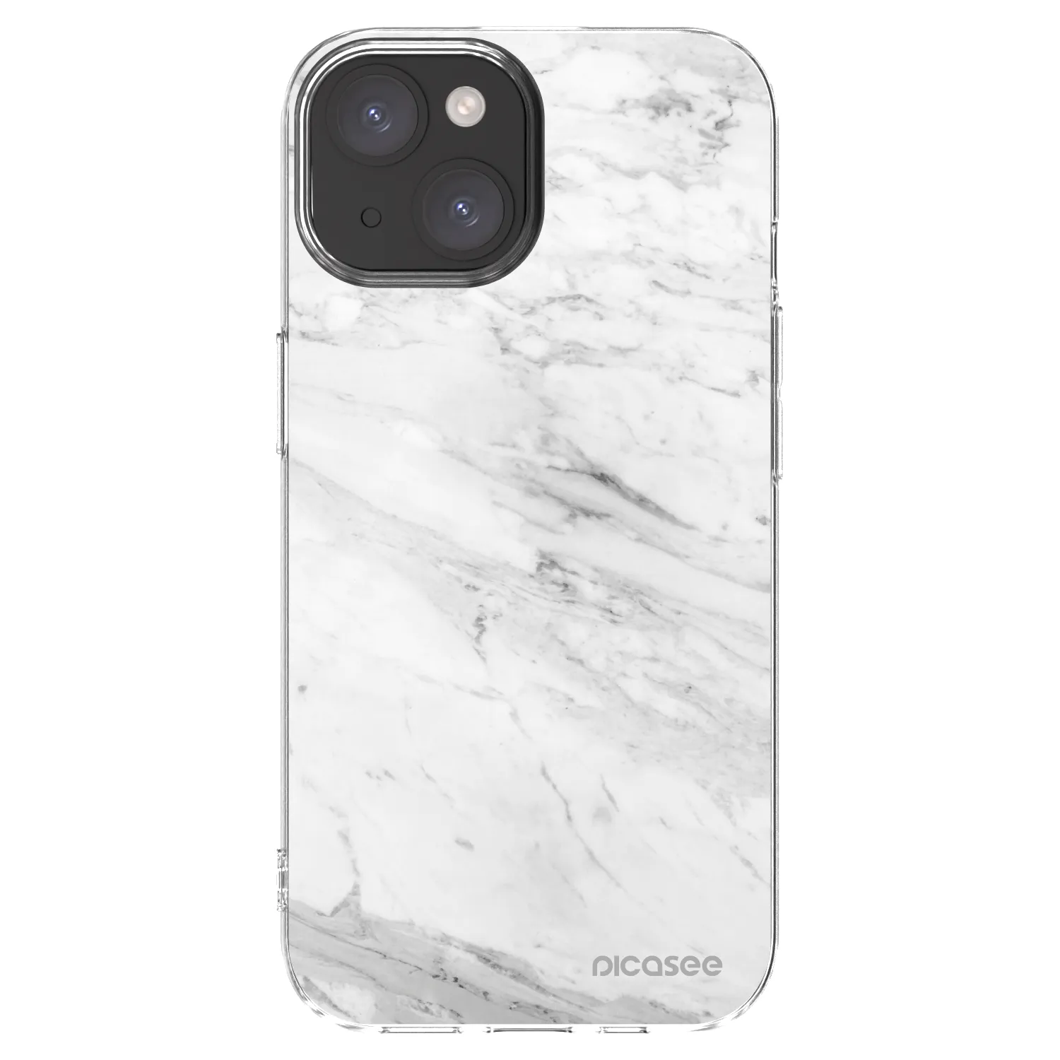 Picasee silikonový průhledný obal pro Apple iPhone 15 - White marble
