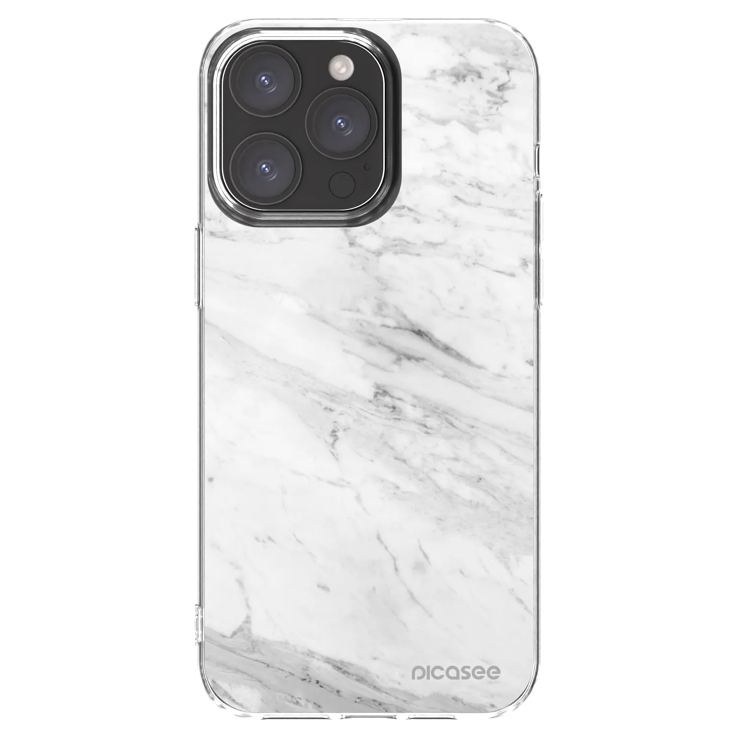 Picasee silikonový průhledný obal pro Apple iPhone 15 Pro Max - White marble