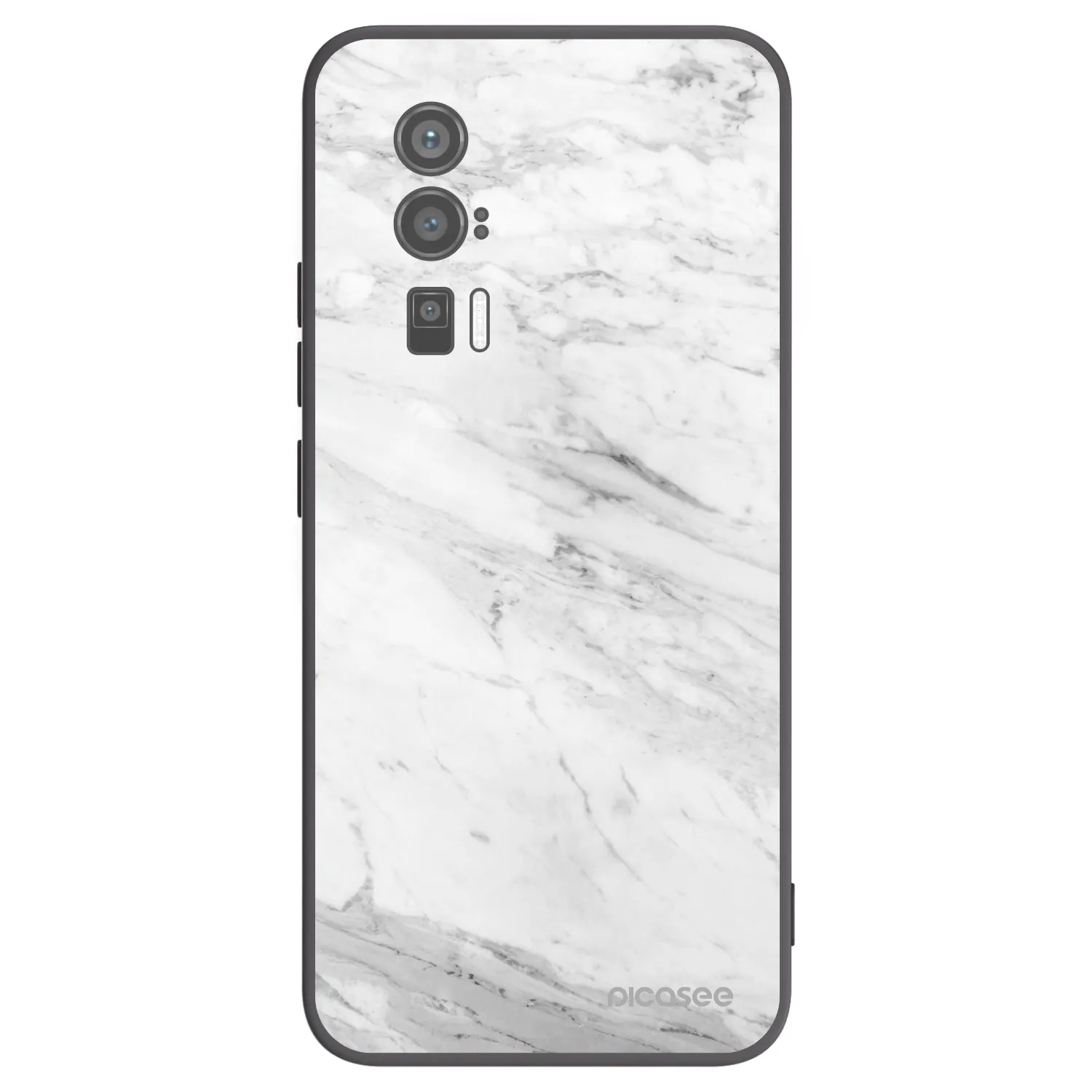 Picasee silikonový černý obal pro Xiaomi Poco F5 Pro 5G - White marble