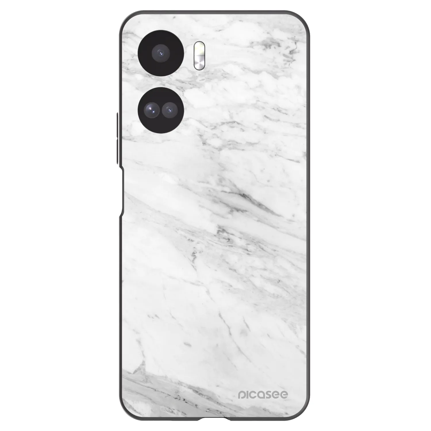 Picasee silikonový černý obal pro Honor 90 Lite 5G - White marble