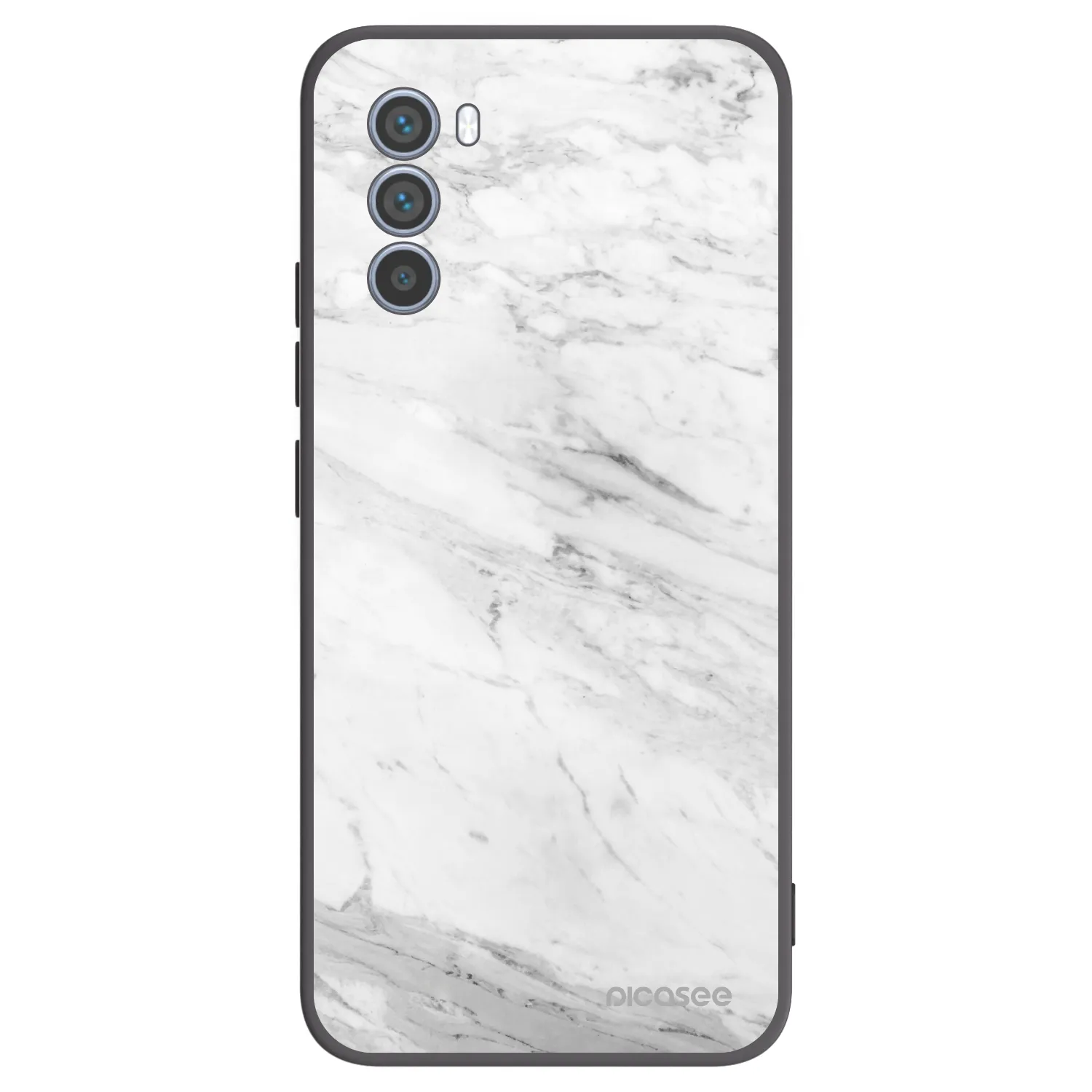 Picasee silikonový černý obal pro Motorola Moto G62 - White marble