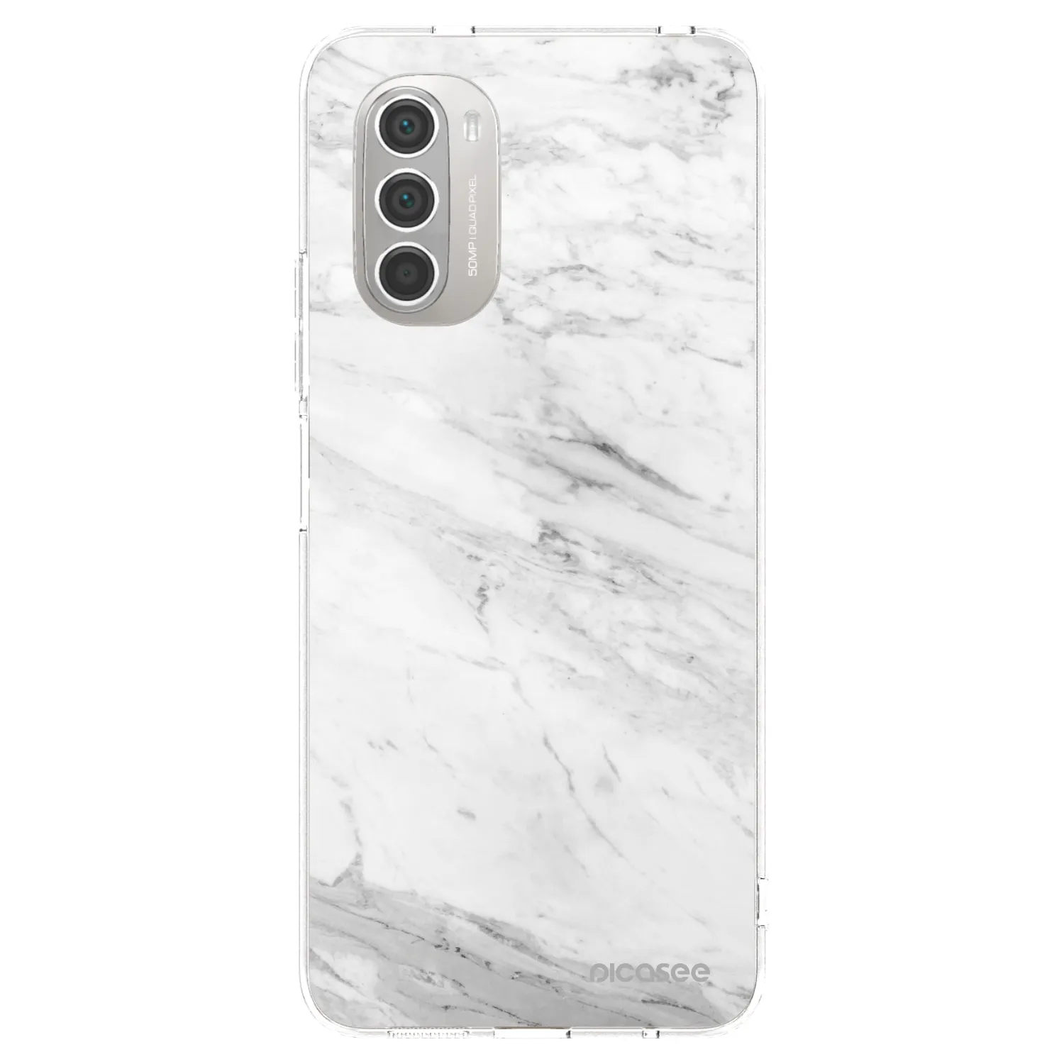 Picasee silikonový průhledný obal pro Motorola Moto G51 - White marble
