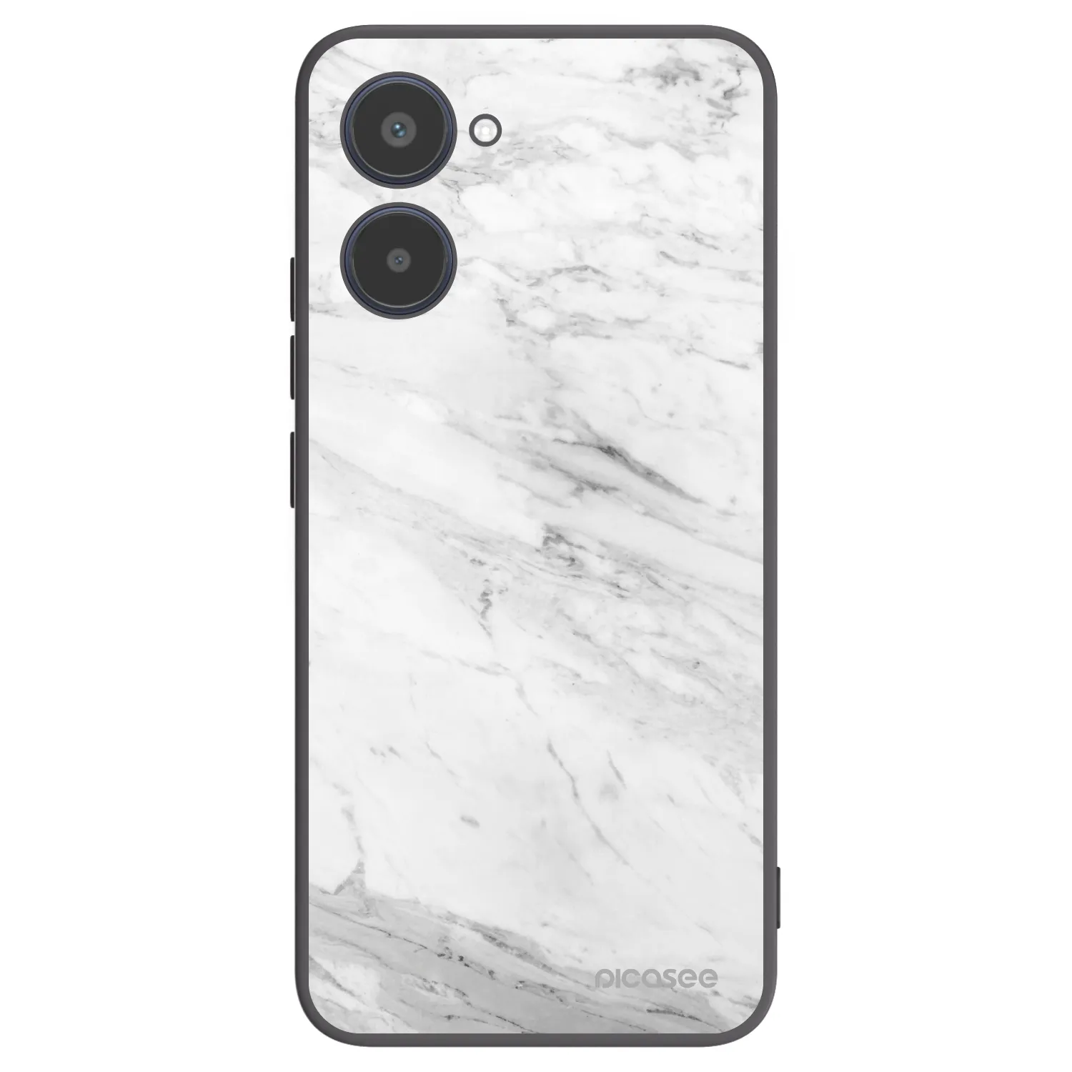 Picasee silikonový černý obal pro Realme 10 4G - White marble