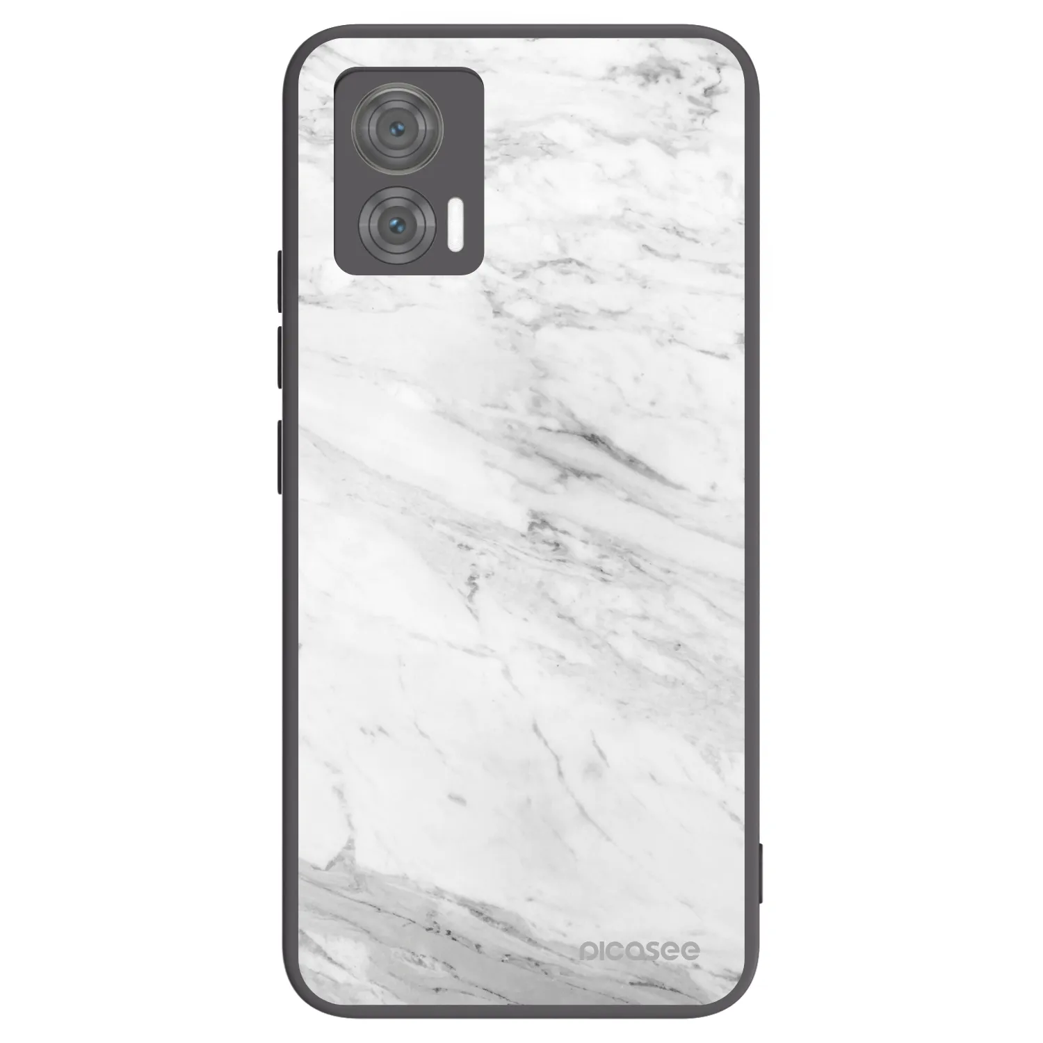 Picasee silikonový černý obal pro Motorola Edge 30 Neo - White marble
