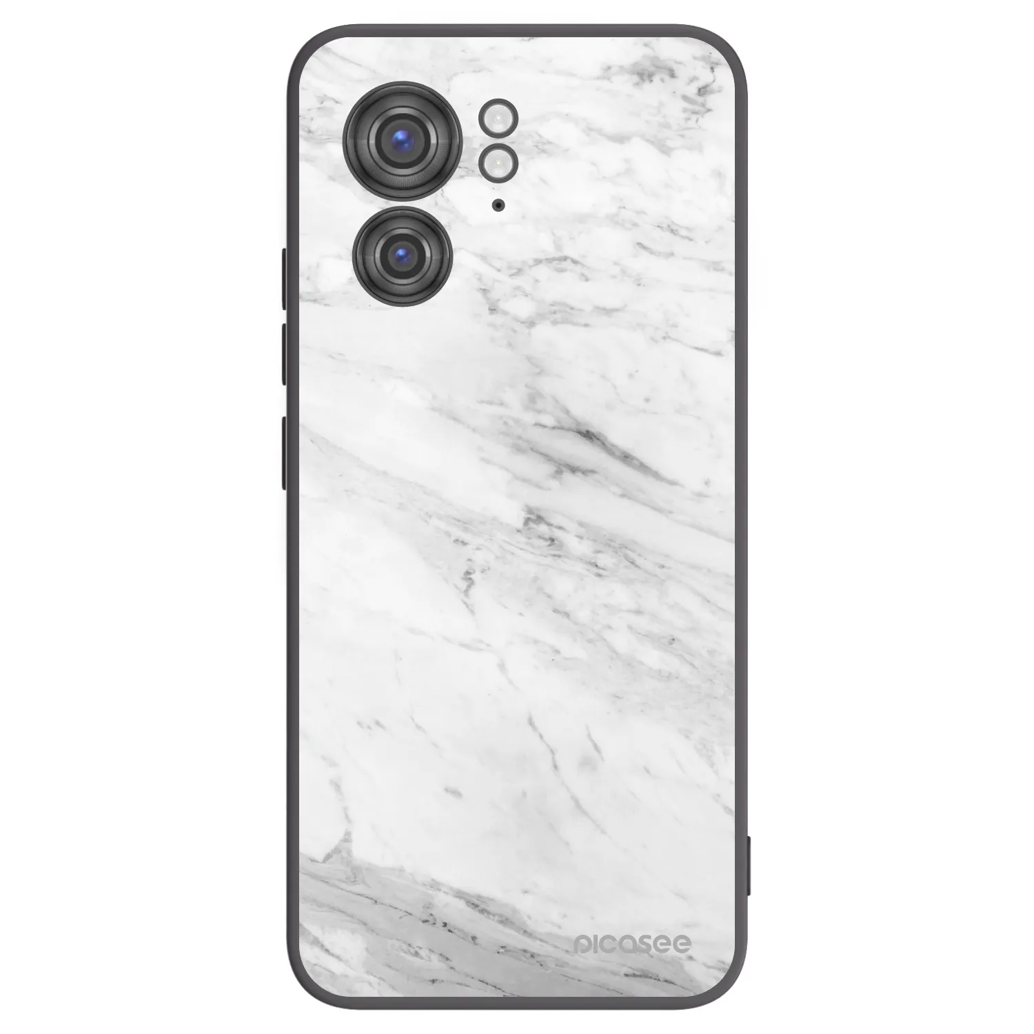 Picasee silikonový černý obal pro Motorola Edge 40 - White marble