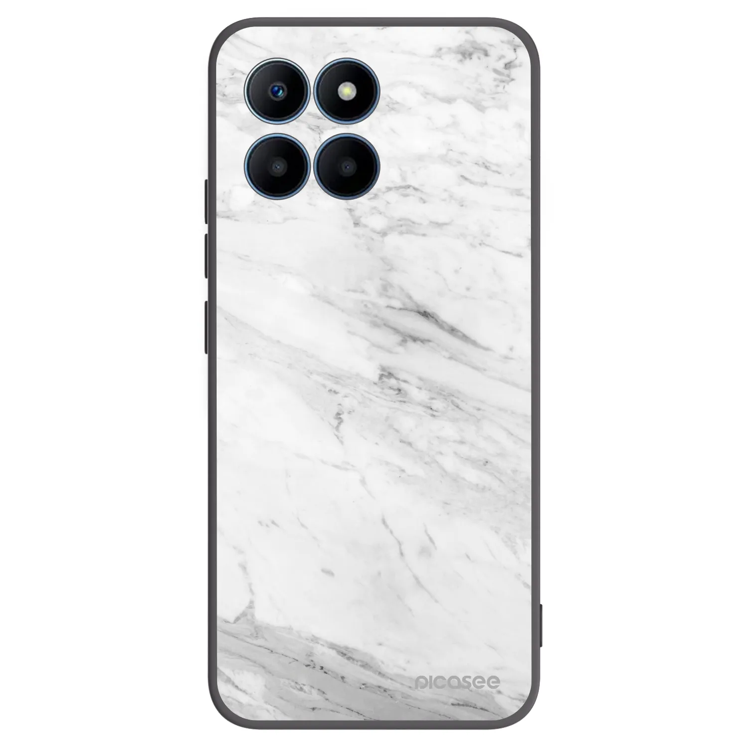 Picasee silikonový černý obal pro Honor 70 Lite - White marble