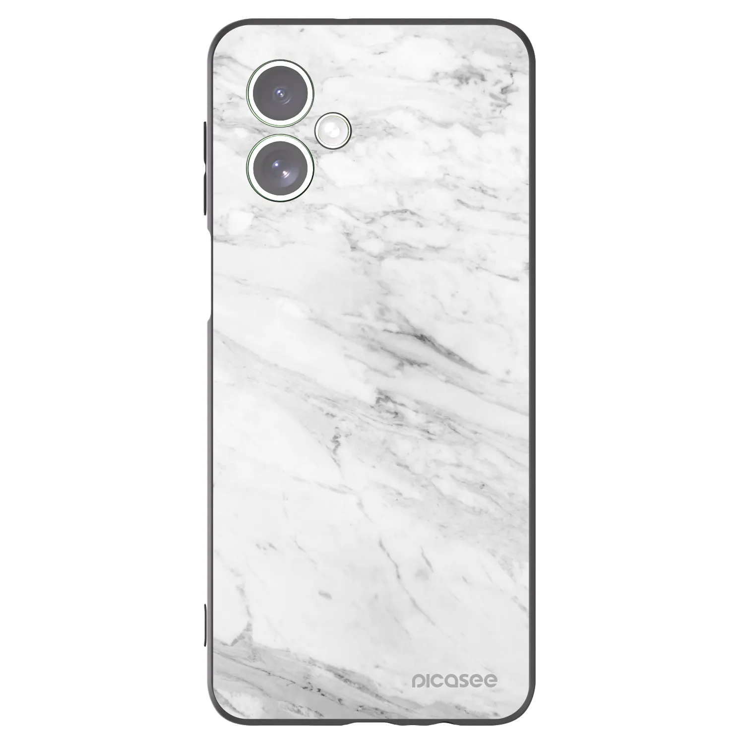 Picasee silikonový černý obal pro Motorola Moto G54 5G - White marble