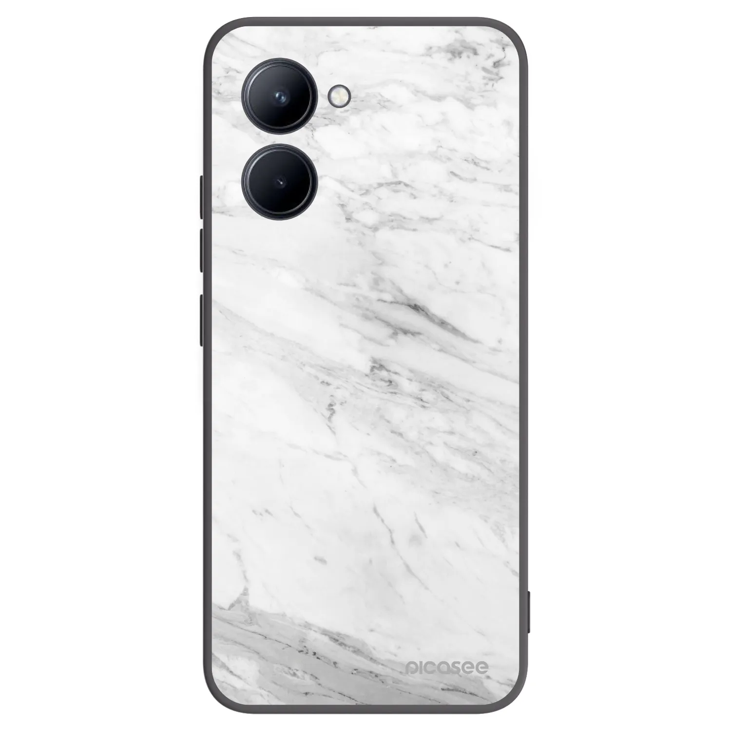 Picasee silikonový černý obal pro Realme C33 (2023) - White marble