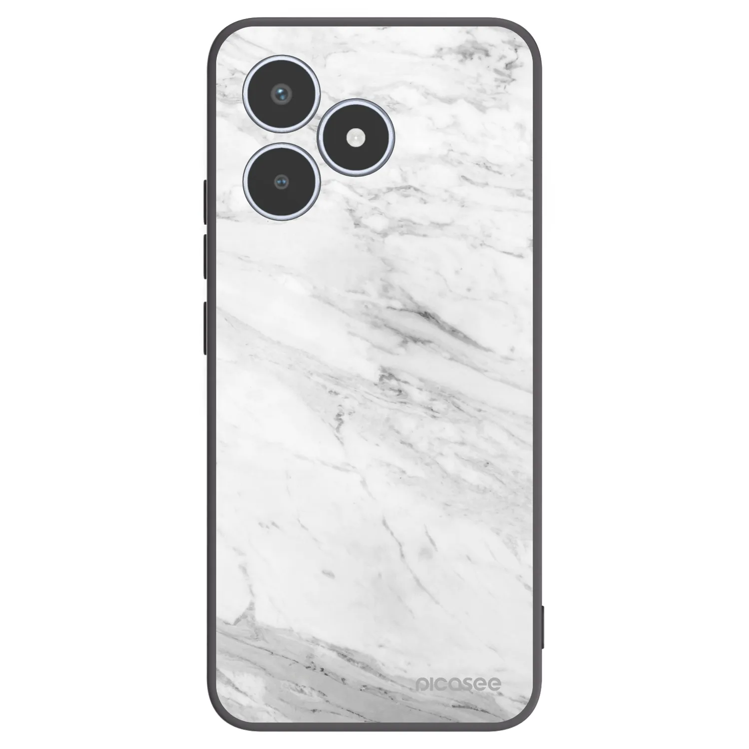 Picasee silikonový černý obal pro Realme C53 - White marble