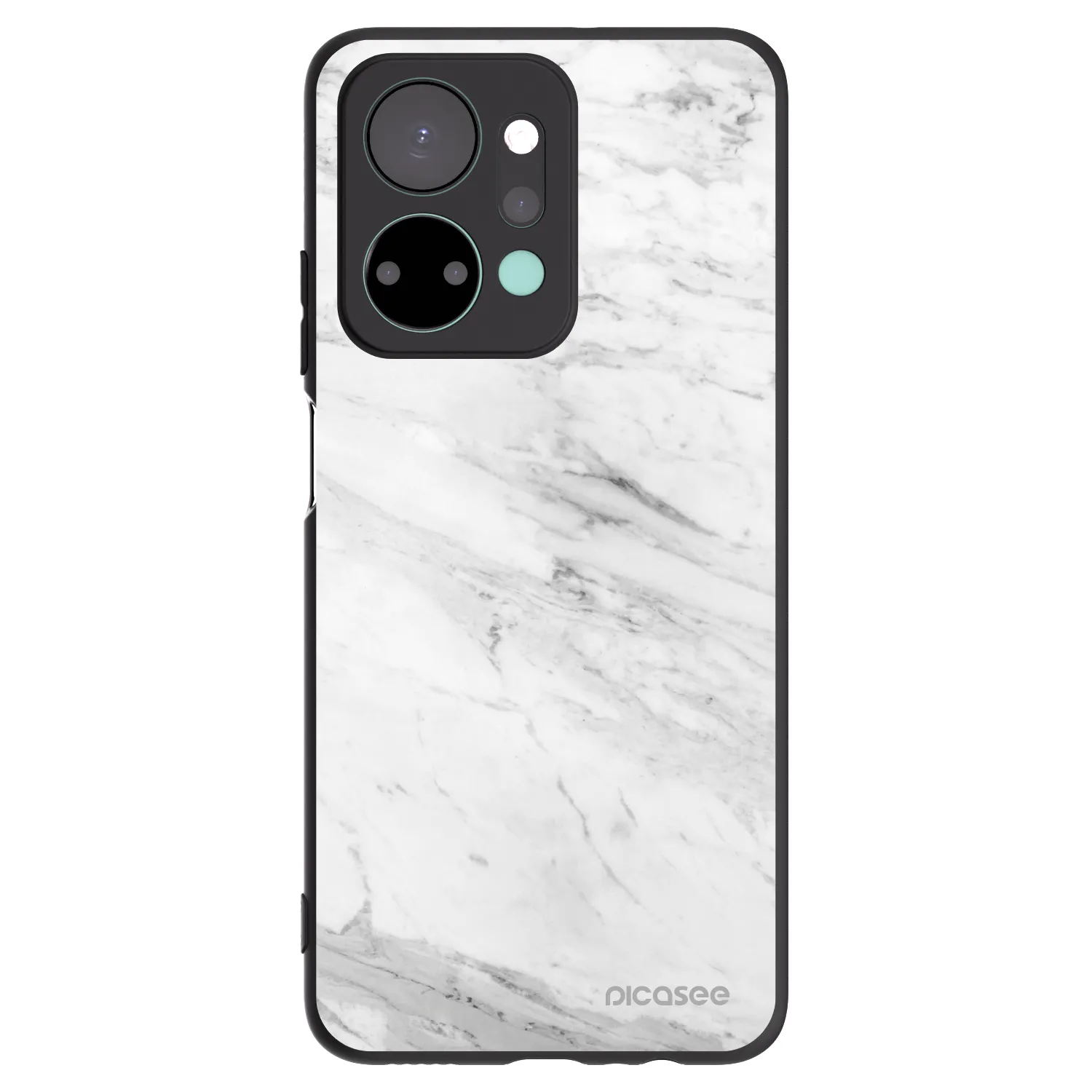 Picasee silikonový černý obal pro Honor X7a - White marble